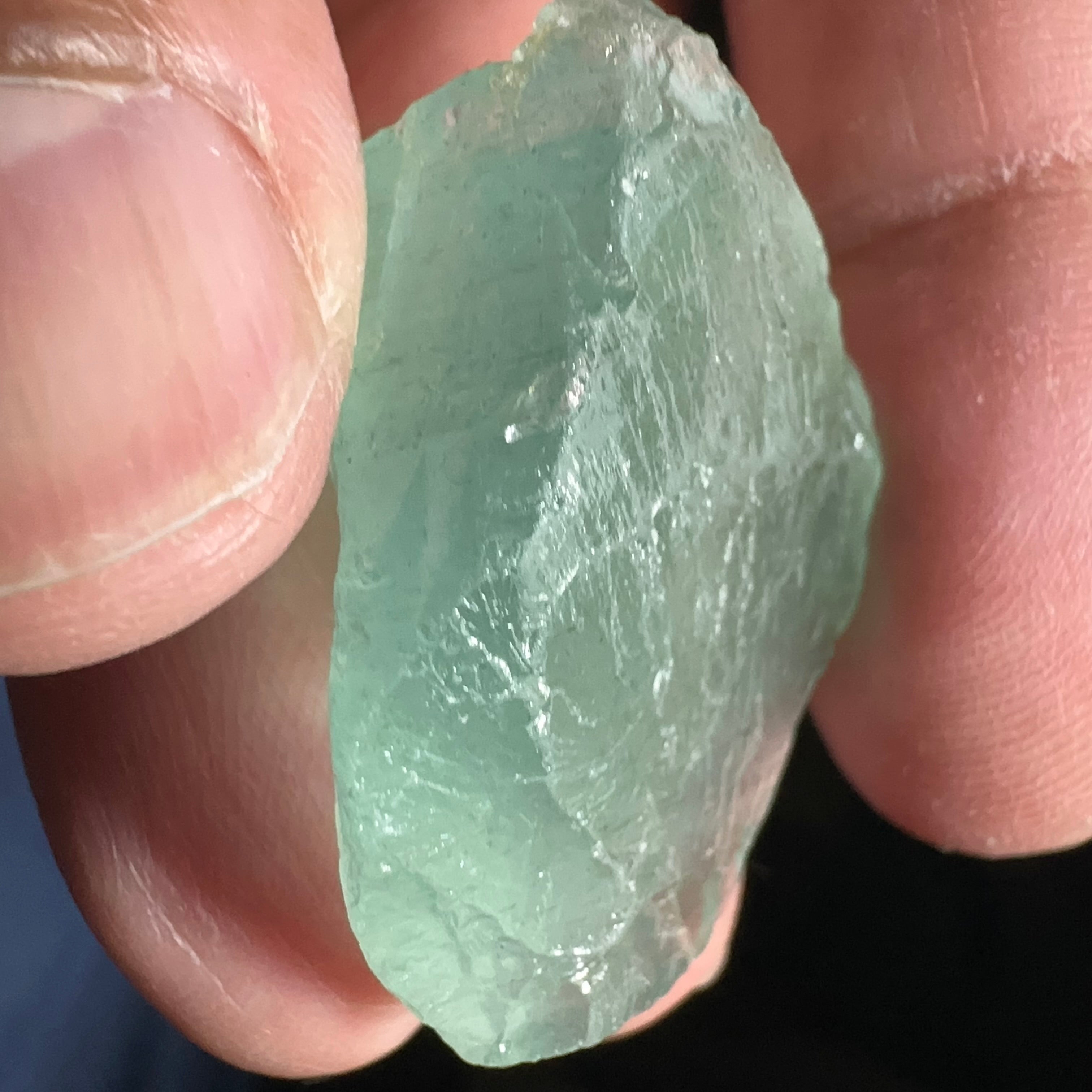 Aquamarine, 13.10gm, Tanzania, Untreated, Unheated, silky, nice for faceting with silk or cabbing