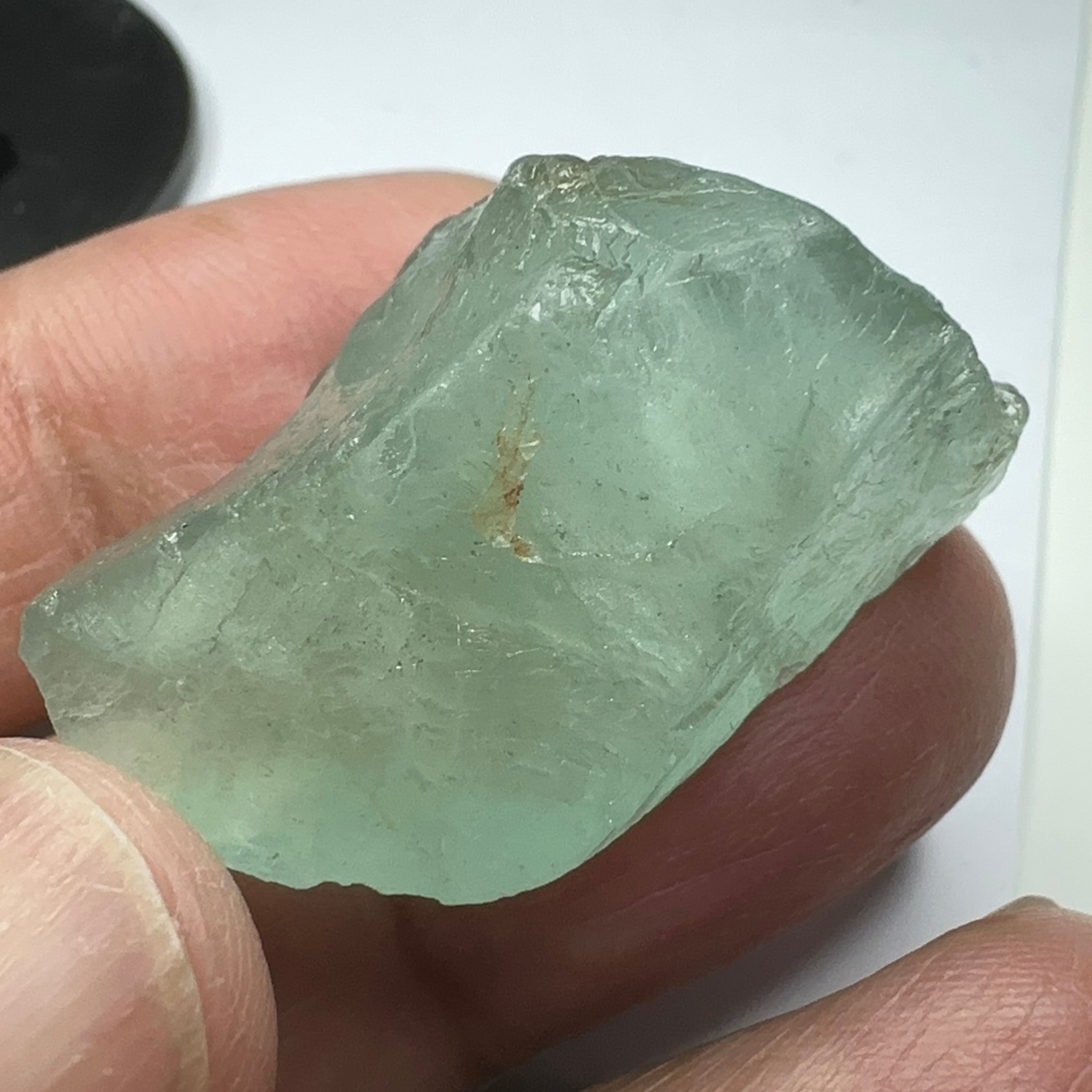 Aquamarine, 13.10gm, Tanzania, Untreated, Unheated, silky, nice for faceting with silk or cabbing