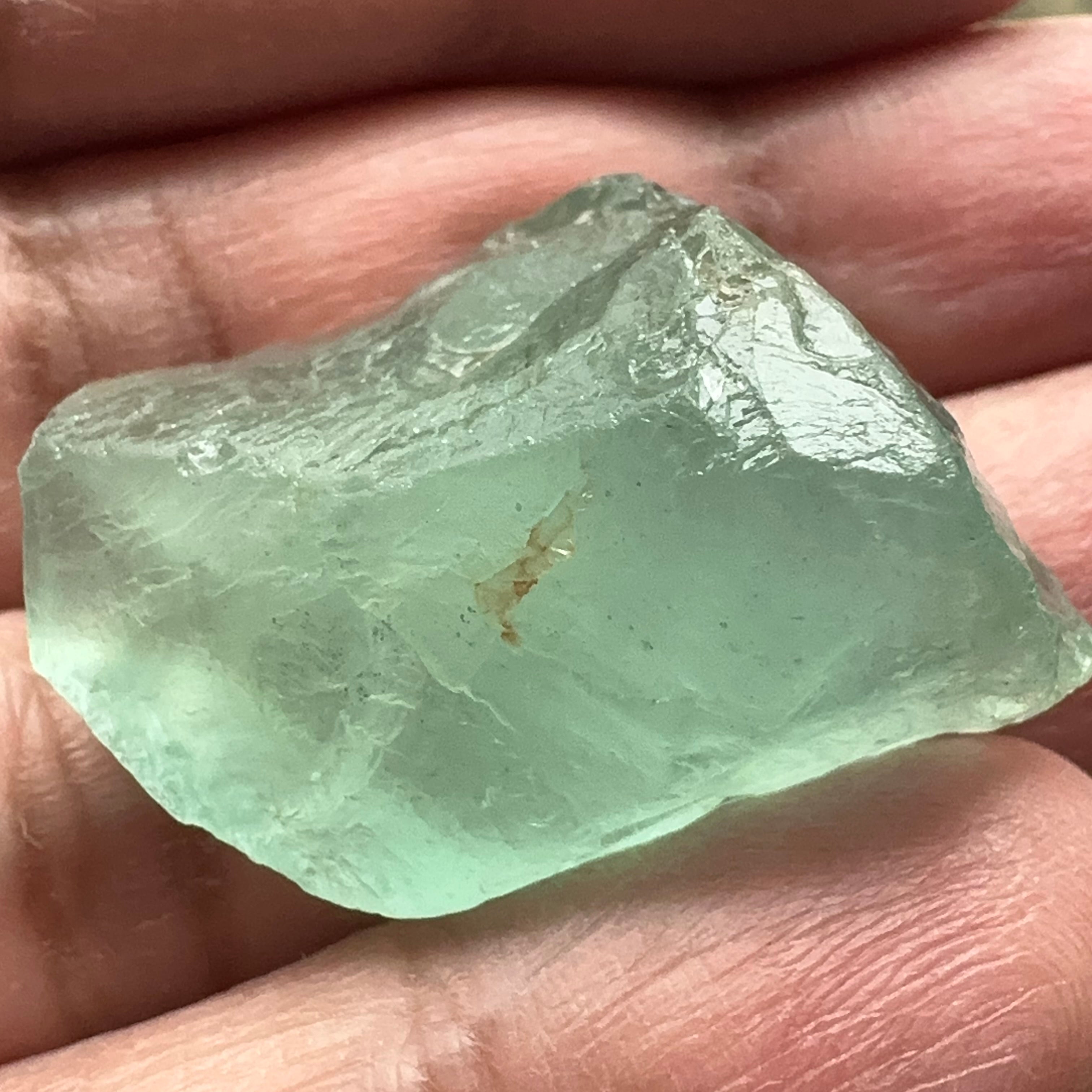 Aquamarine, 13.10gm, Tanzania, Untreated, Unheated, silky, nice for faceting with silk or cabbing