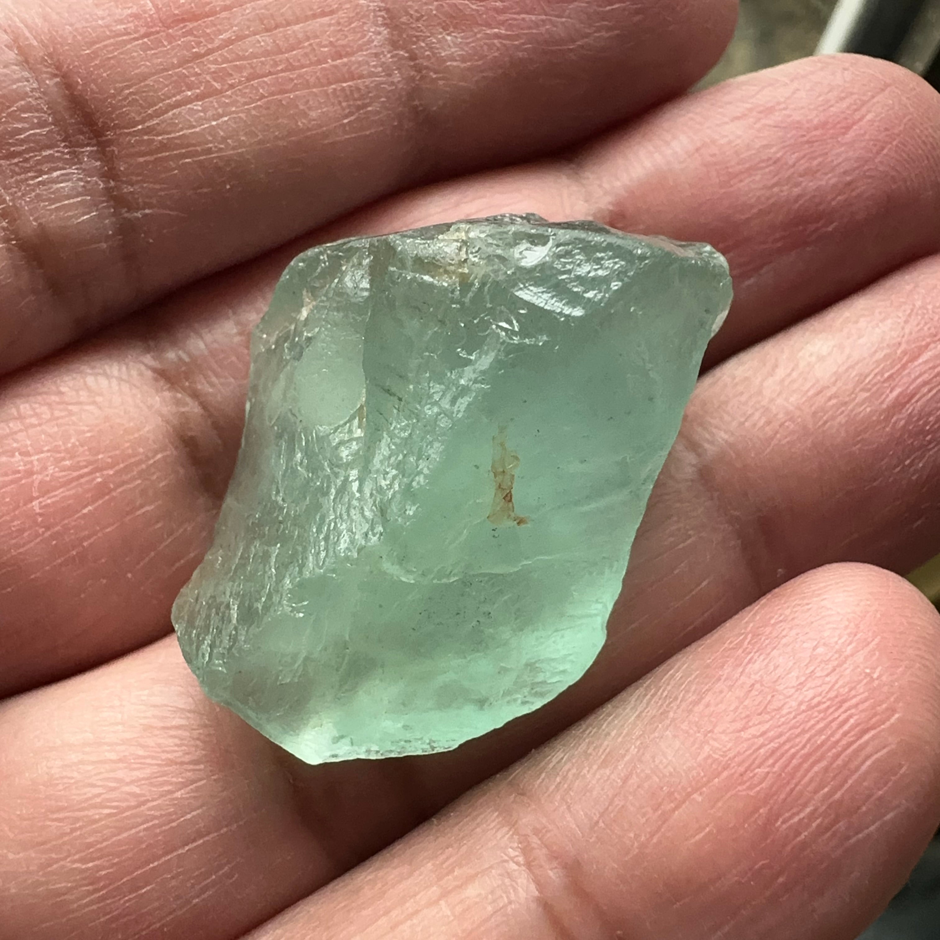 Aquamarine, 13.10gm, Tanzania, Untreated, Unheated, silky, nice for faceting with silk or cabbing