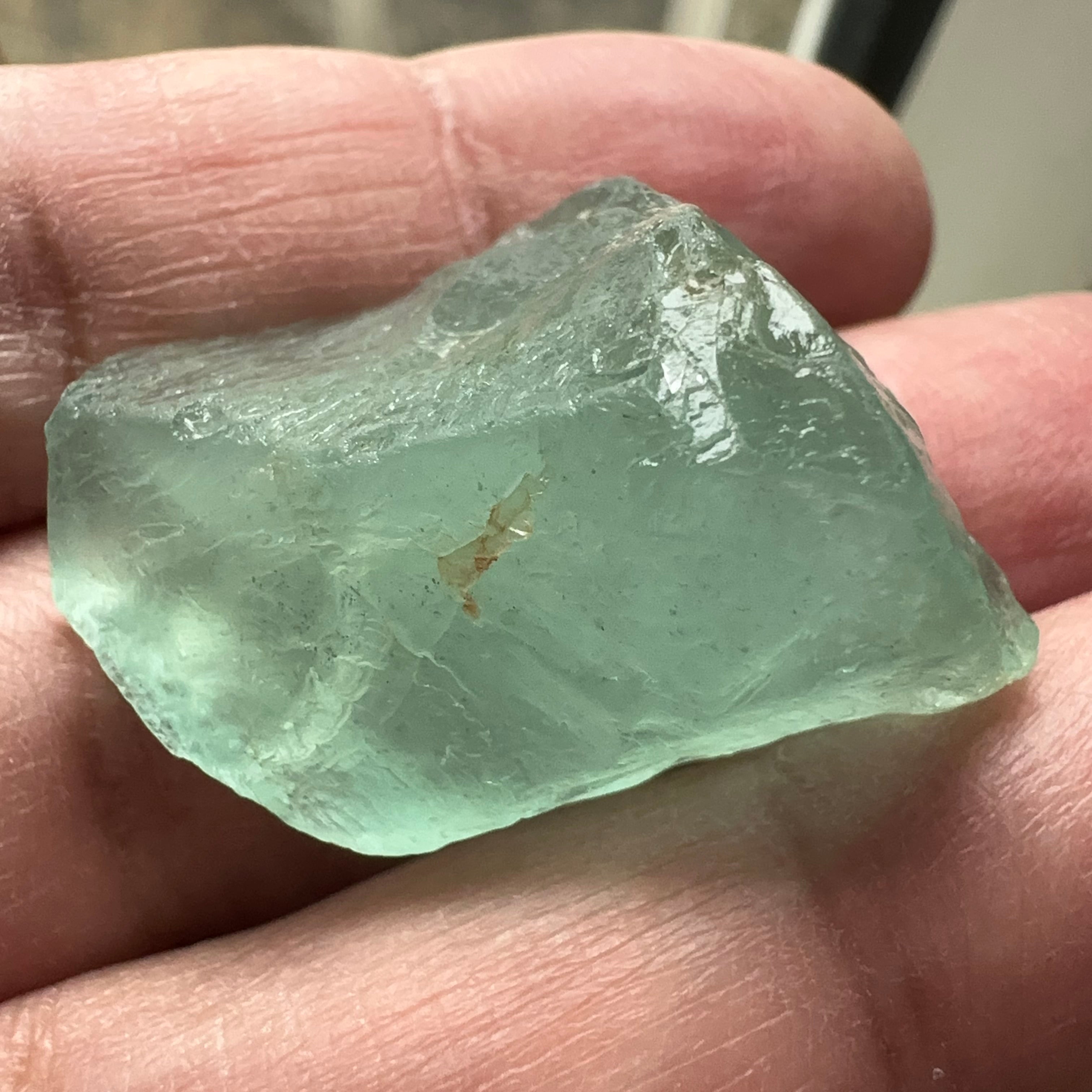 Aquamarine, 13.10gm, Tanzania, Untreated, Unheated, silky, nice for faceting with silk or cabbing