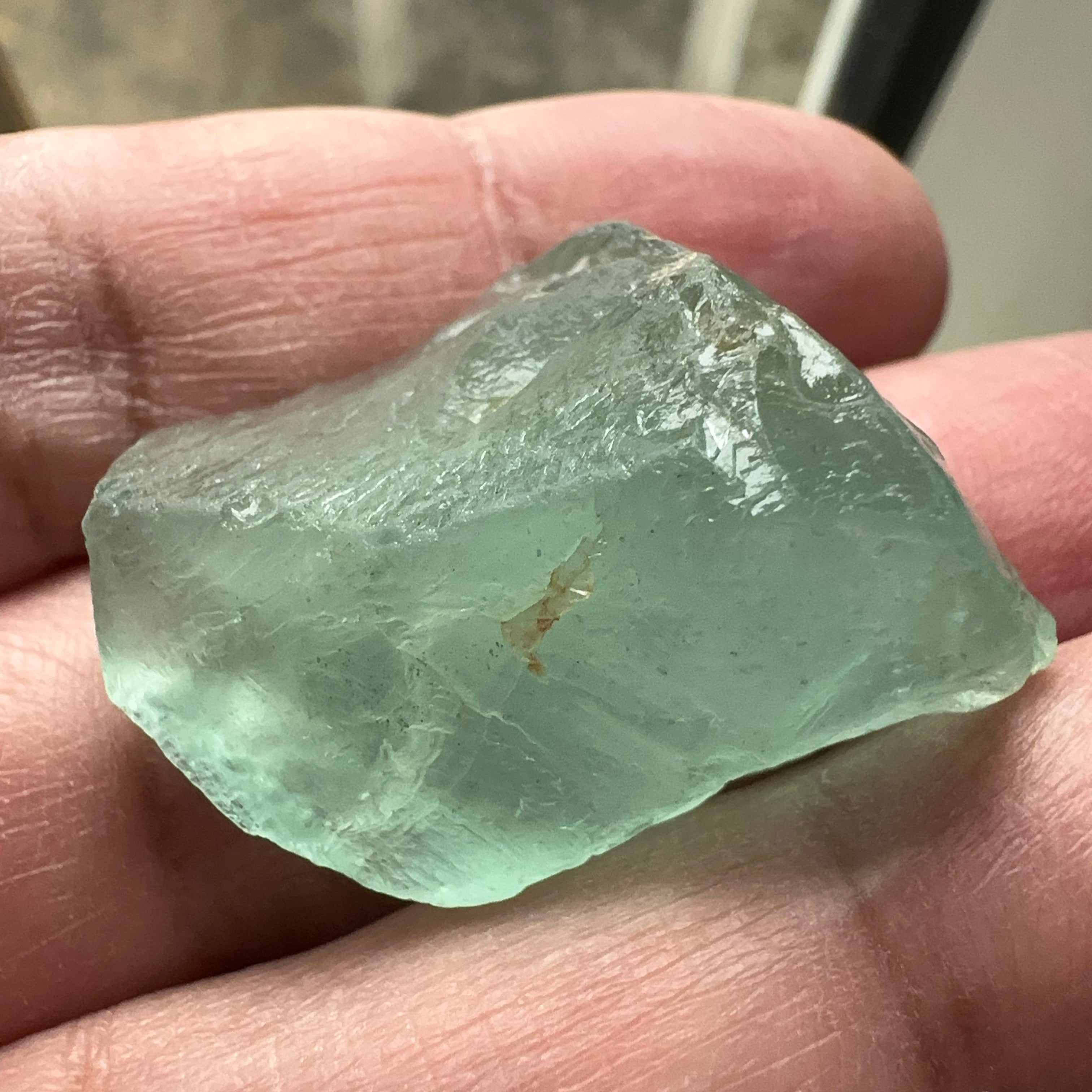 Aquamarine, 13.10gm, Tanzania, Untreated, Unheated, silky, nice for faceting with silk or cabbing