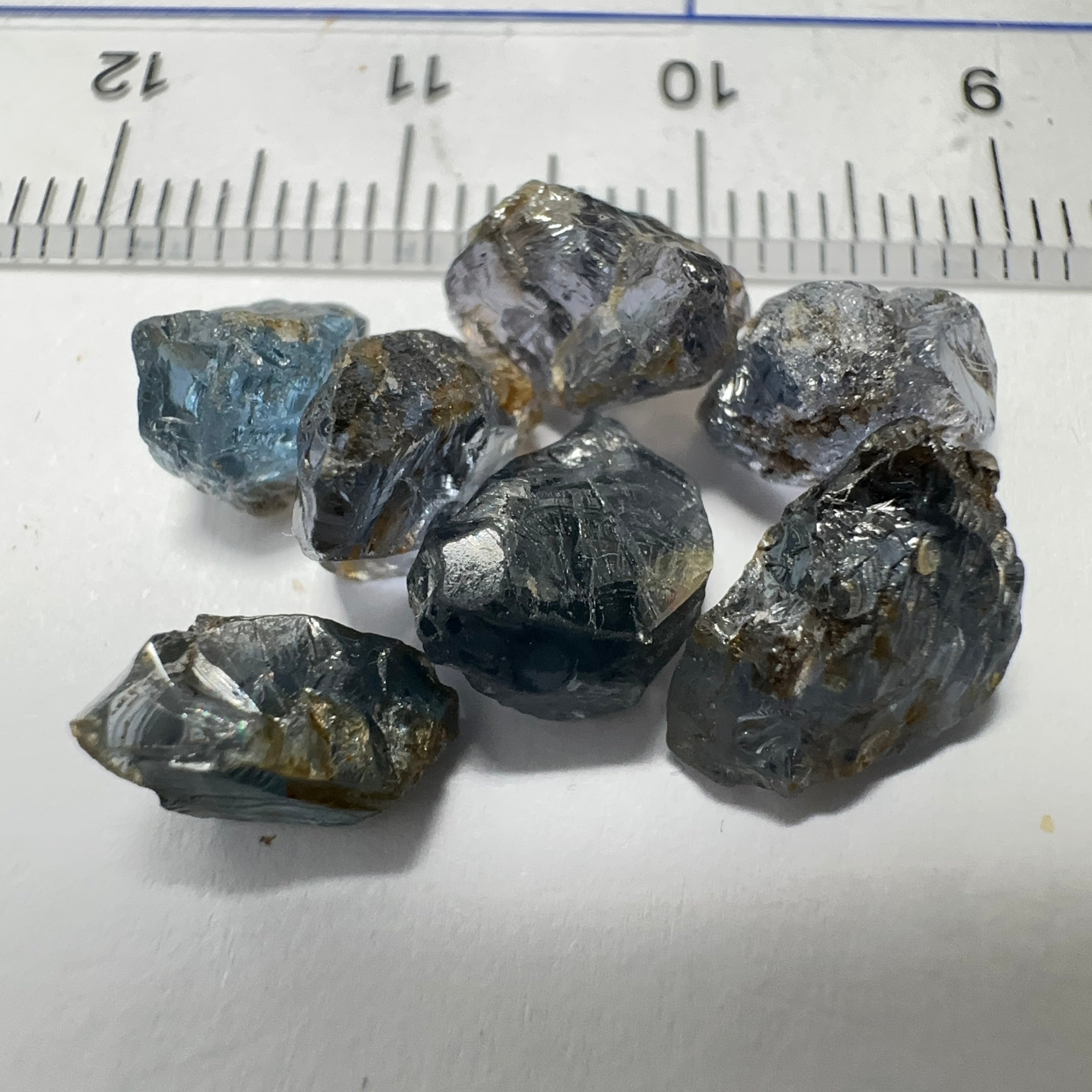 Mahenge Cobalt Spinel Lot, 16.34ct, Mahenge, Tanzania, Untreated Unheated. All si-I. 7 pcs 2.33ct average