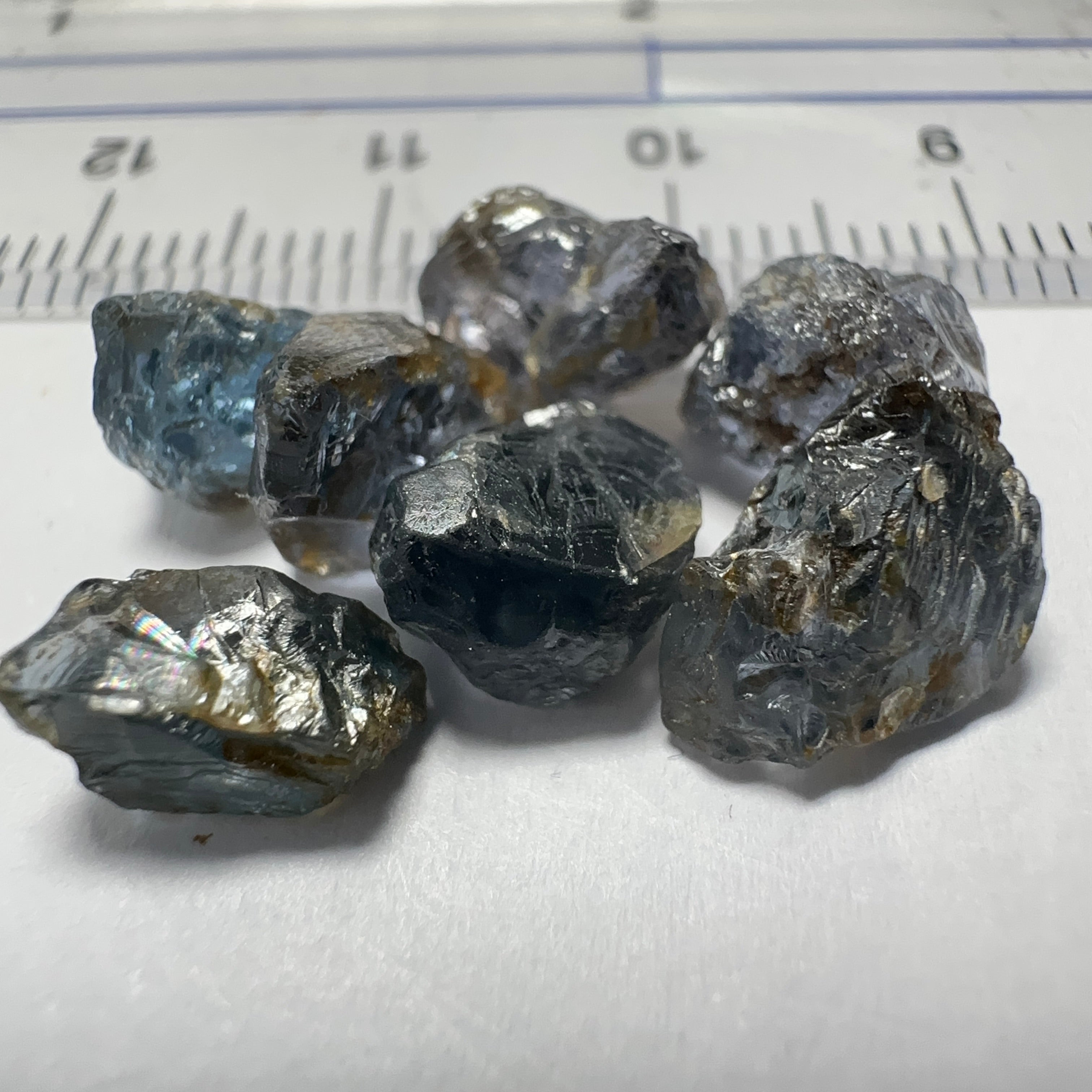 Mahenge Cobalt Spinel Lot, 16.34ct, Mahenge, Tanzania, Untreated Unheated. All si-I. 7 pcs 2.33ct average