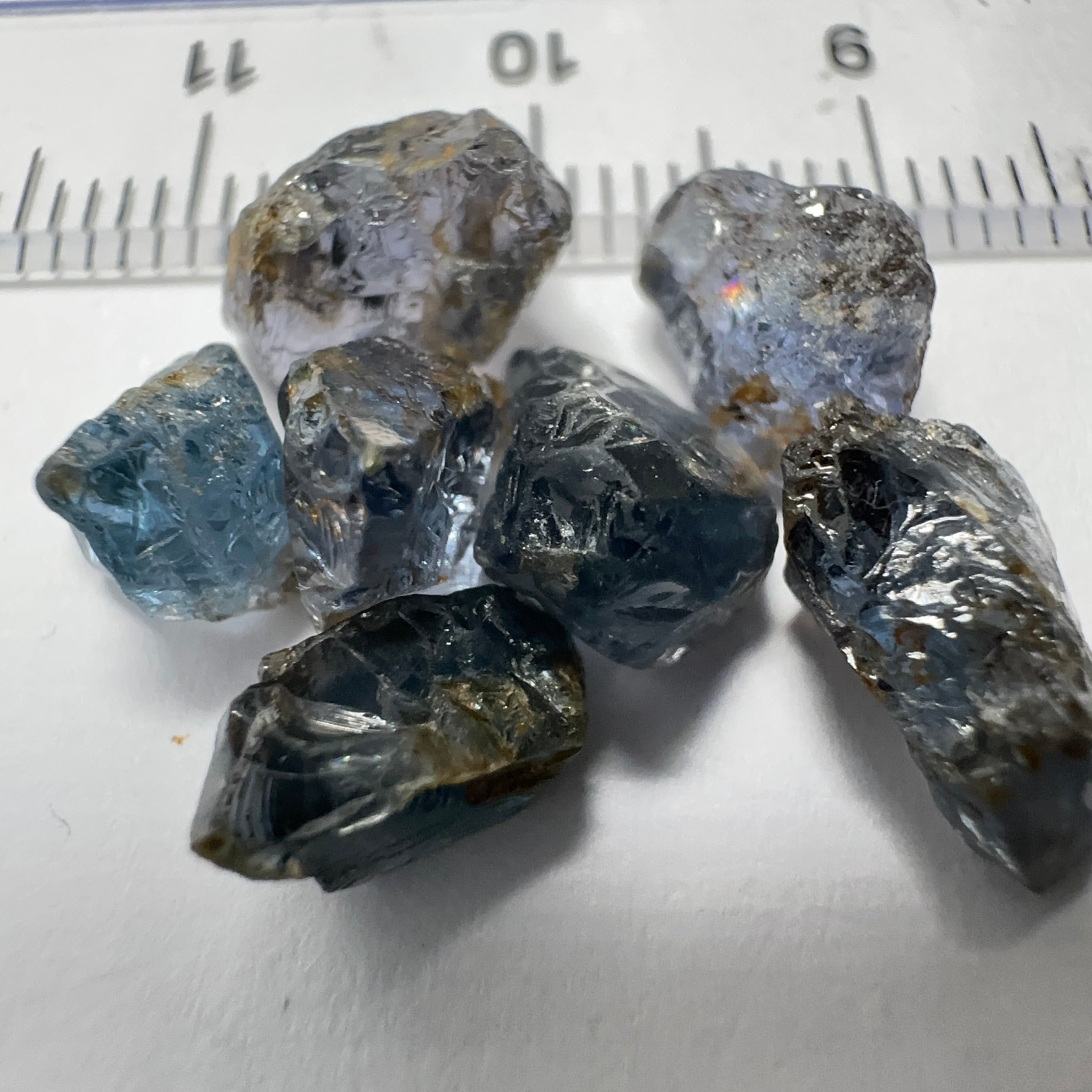 Mahenge Cobalt Spinel Lot, 16.34ct, Mahenge, Tanzania, Untreated Unheated. All si-I. 7 pcs 2.33ct average