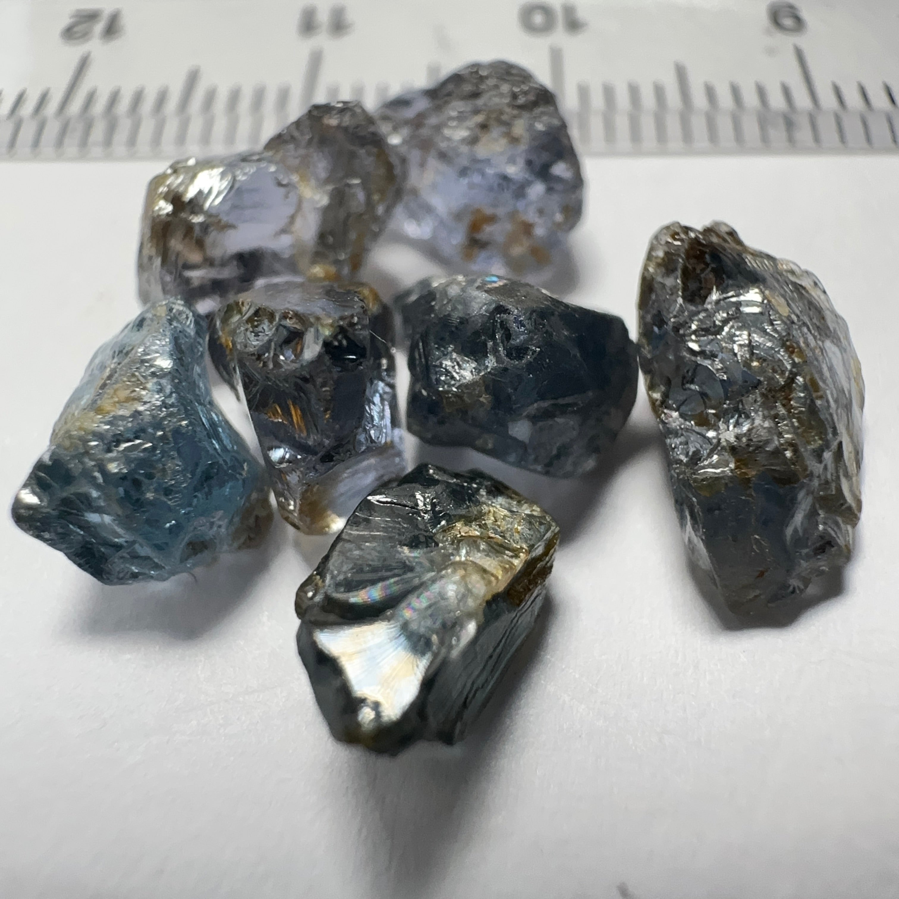 Mahenge Cobalt Spinel Lot, 16.34ct, Mahenge, Tanzania, Untreated Unheated. All si-I. 7 pcs 2.33ct average