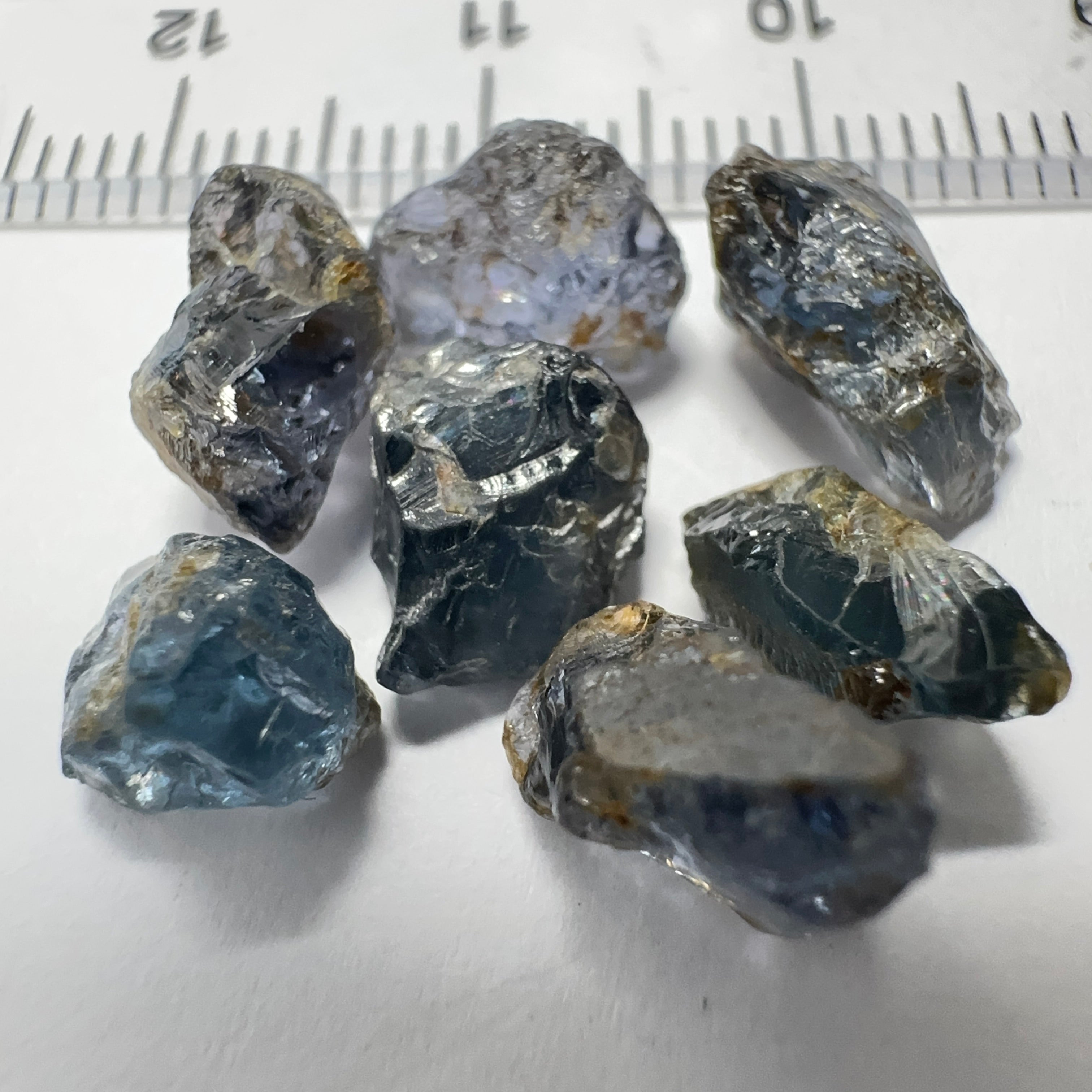 Mahenge Cobalt Spinel Lot, 16.34ct, Mahenge, Tanzania, Untreated Unheated. All si-I. 7 pcs 2.33ct average