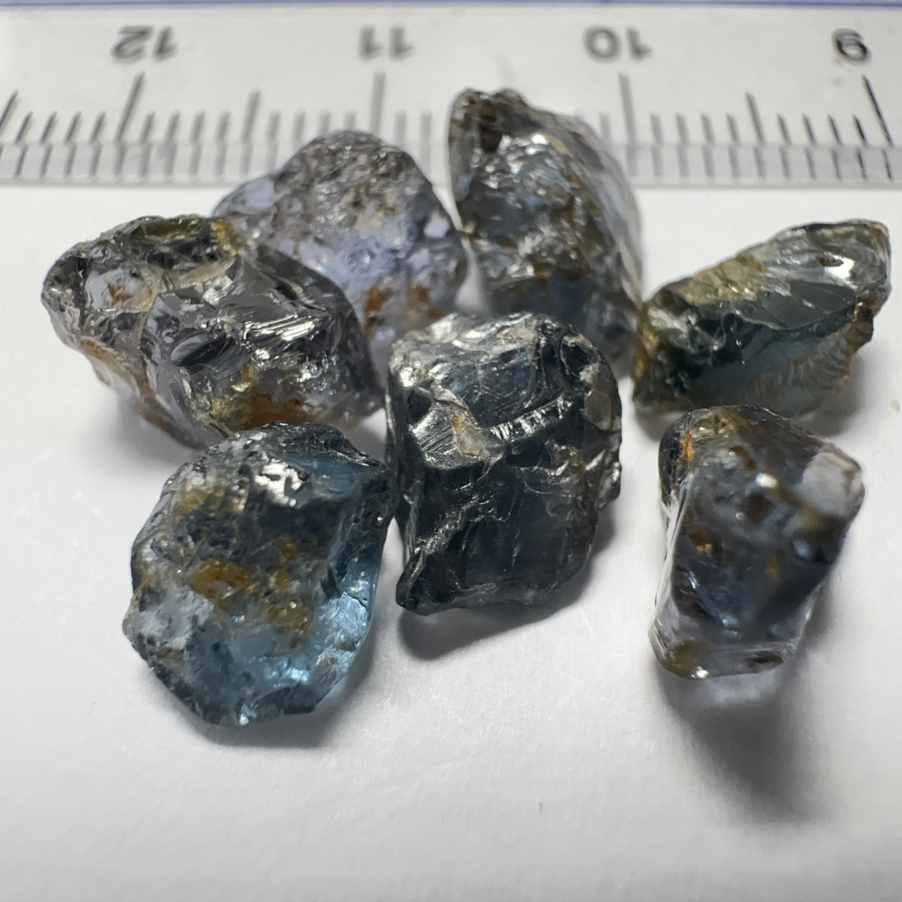 Mahenge Cobalt Spinel Lot, 16.34ct, Mahenge, Tanzania, Untreated Unheated. All si-I. 7 pcs 2.33ct average