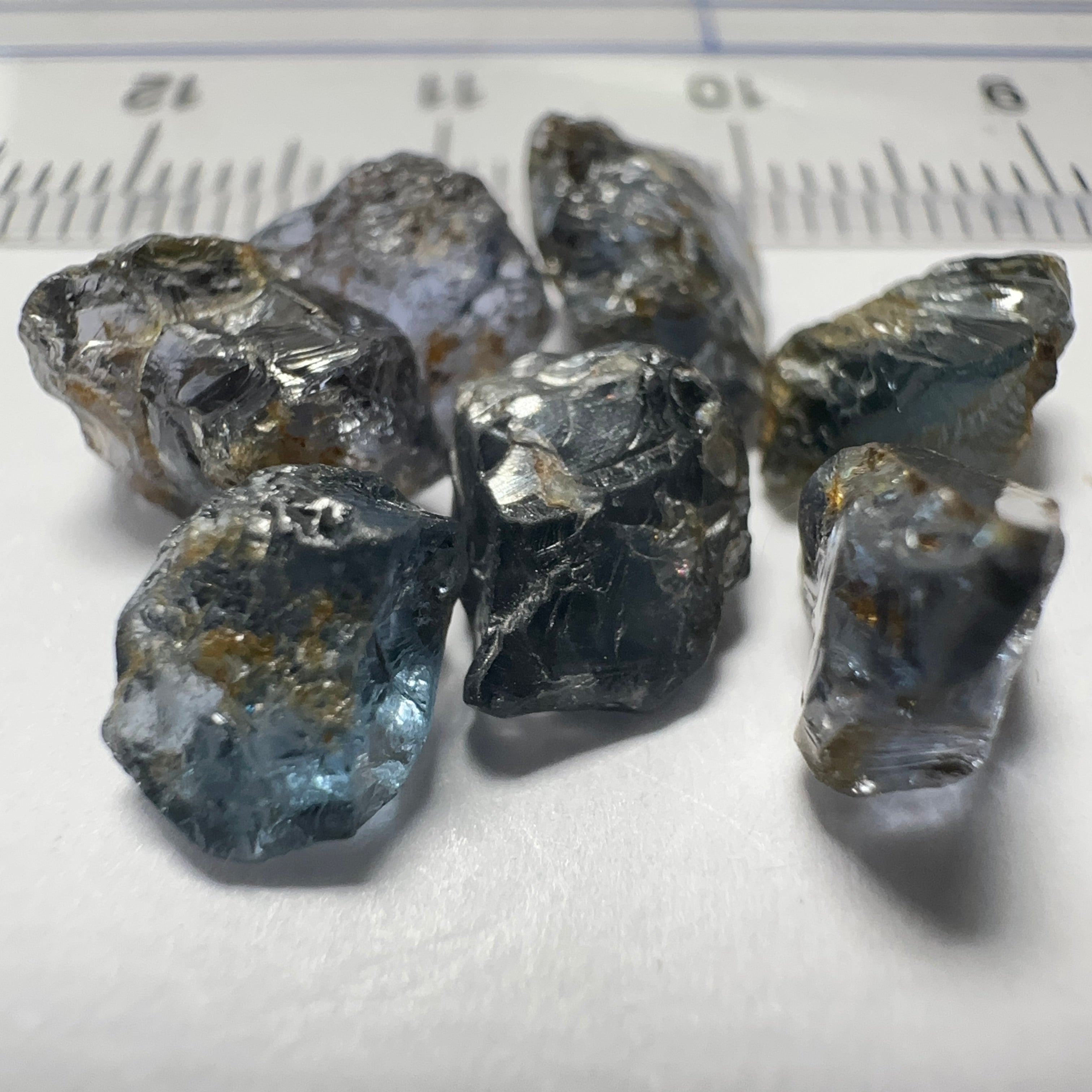 Mahenge Cobalt Spinel Lot, 16.34ct, Mahenge, Tanzania, Untreated Unheated. All si-I. 7 pcs 2.33ct average