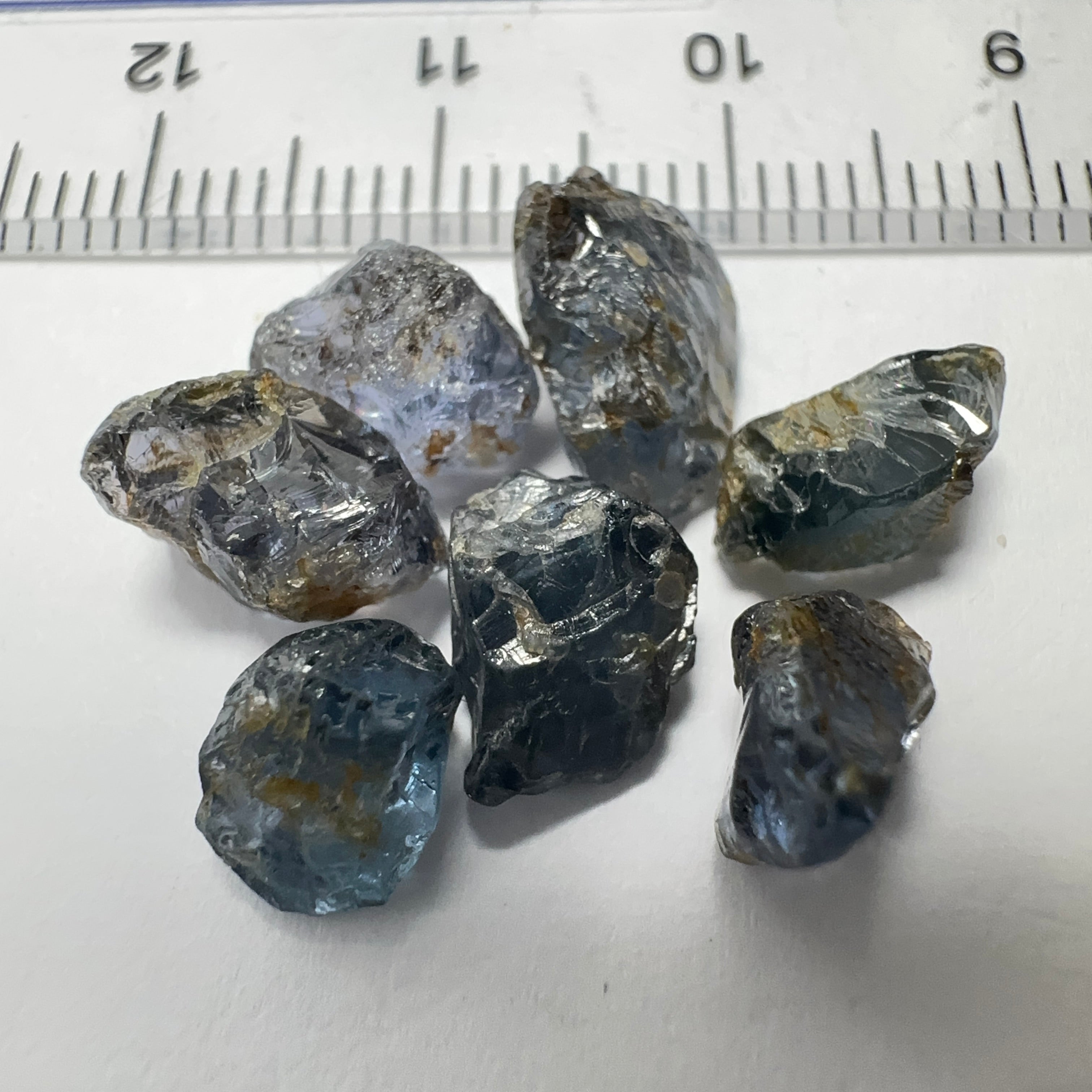 Mahenge Cobalt Spinel Lot, 16.34ct, Mahenge, Tanzania, Untreated Unheated. All si-I. 7 pcs 2.33ct average