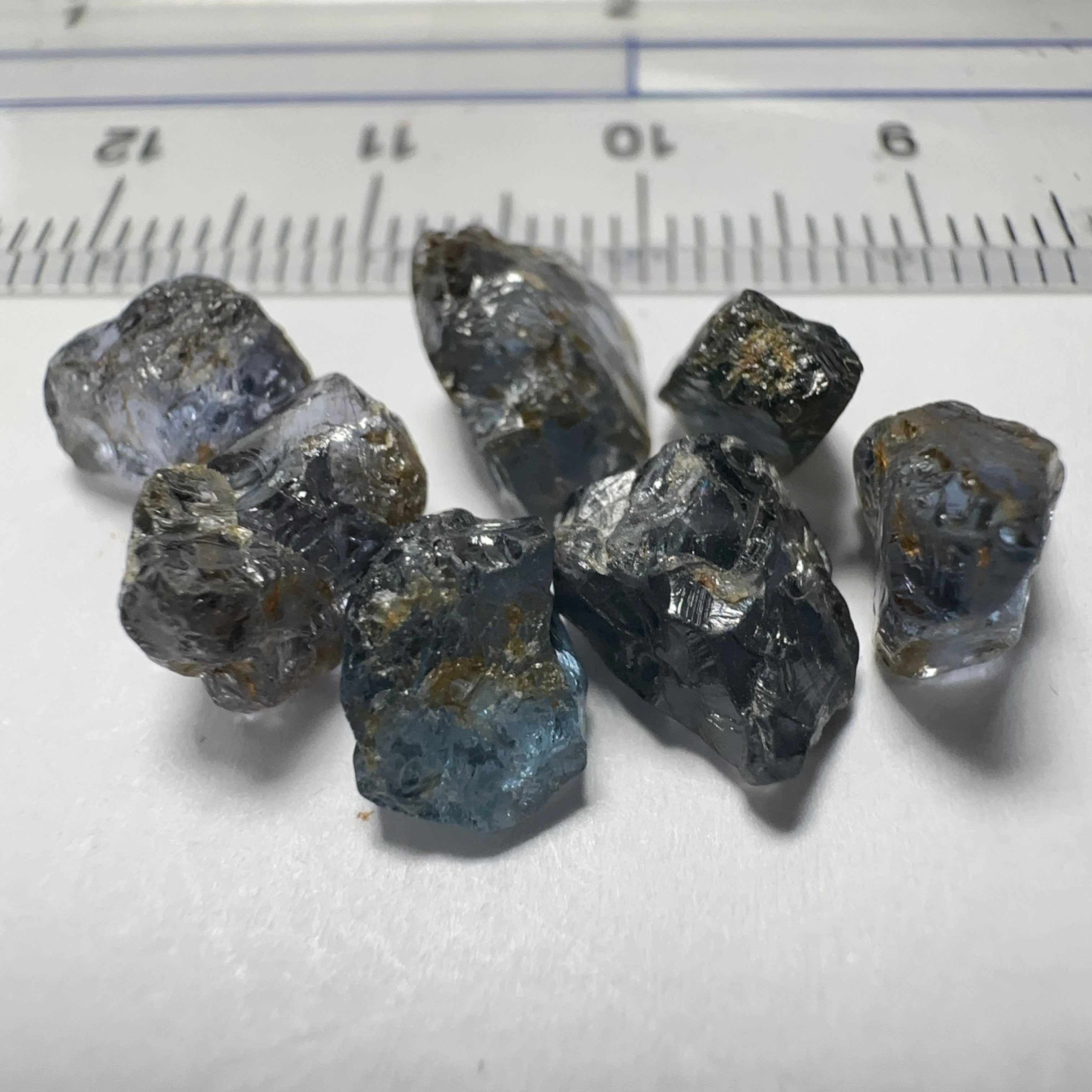 Mahenge Cobalt Spinel Lot, 16.34ct, Mahenge, Tanzania, Untreated Unheated. All si-I. 7 pcs 2.33ct average