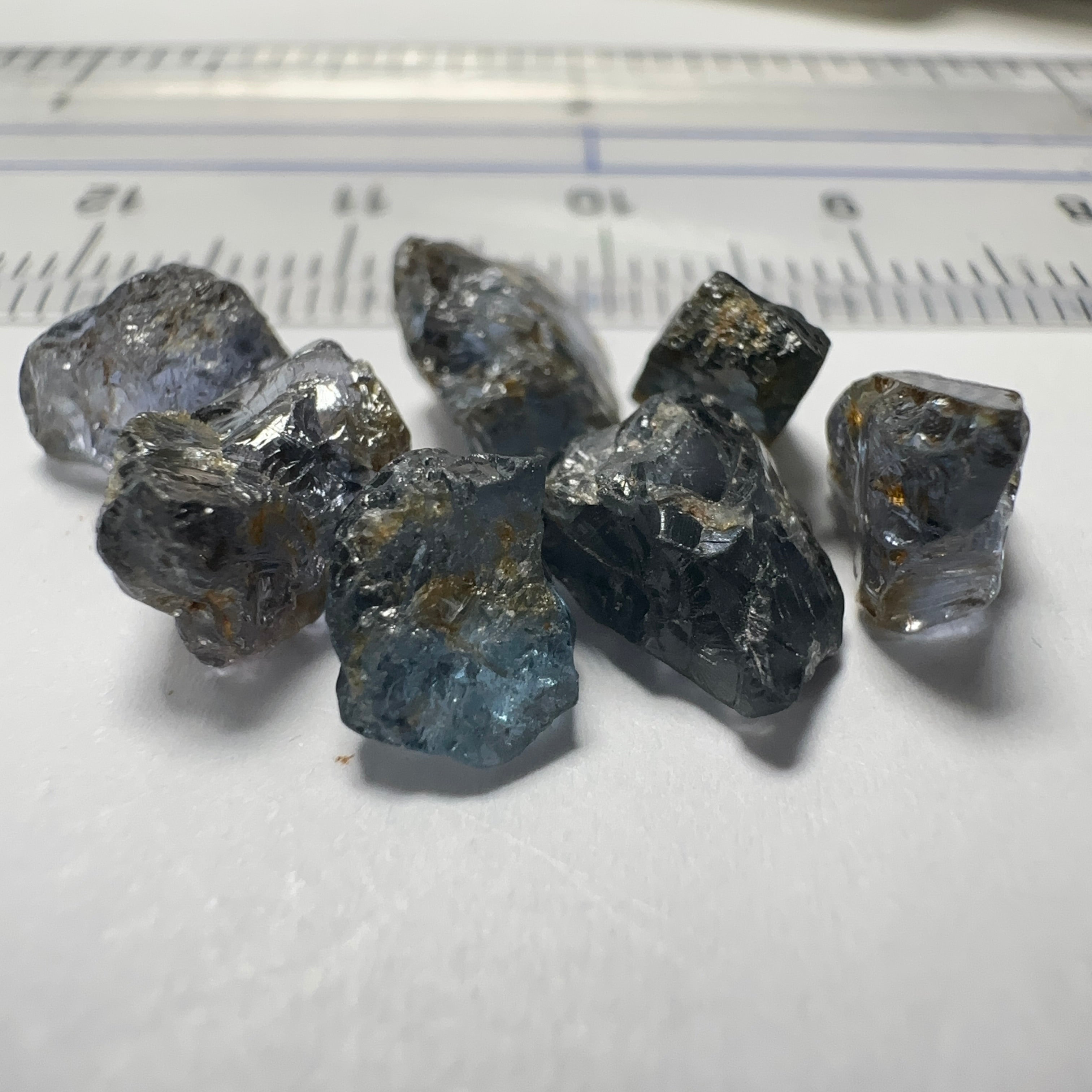 Mahenge Cobalt Spinel Lot, 16.34ct, Mahenge, Tanzania, Untreated Unheated. All si-I. 7 pcs 2.33ct average