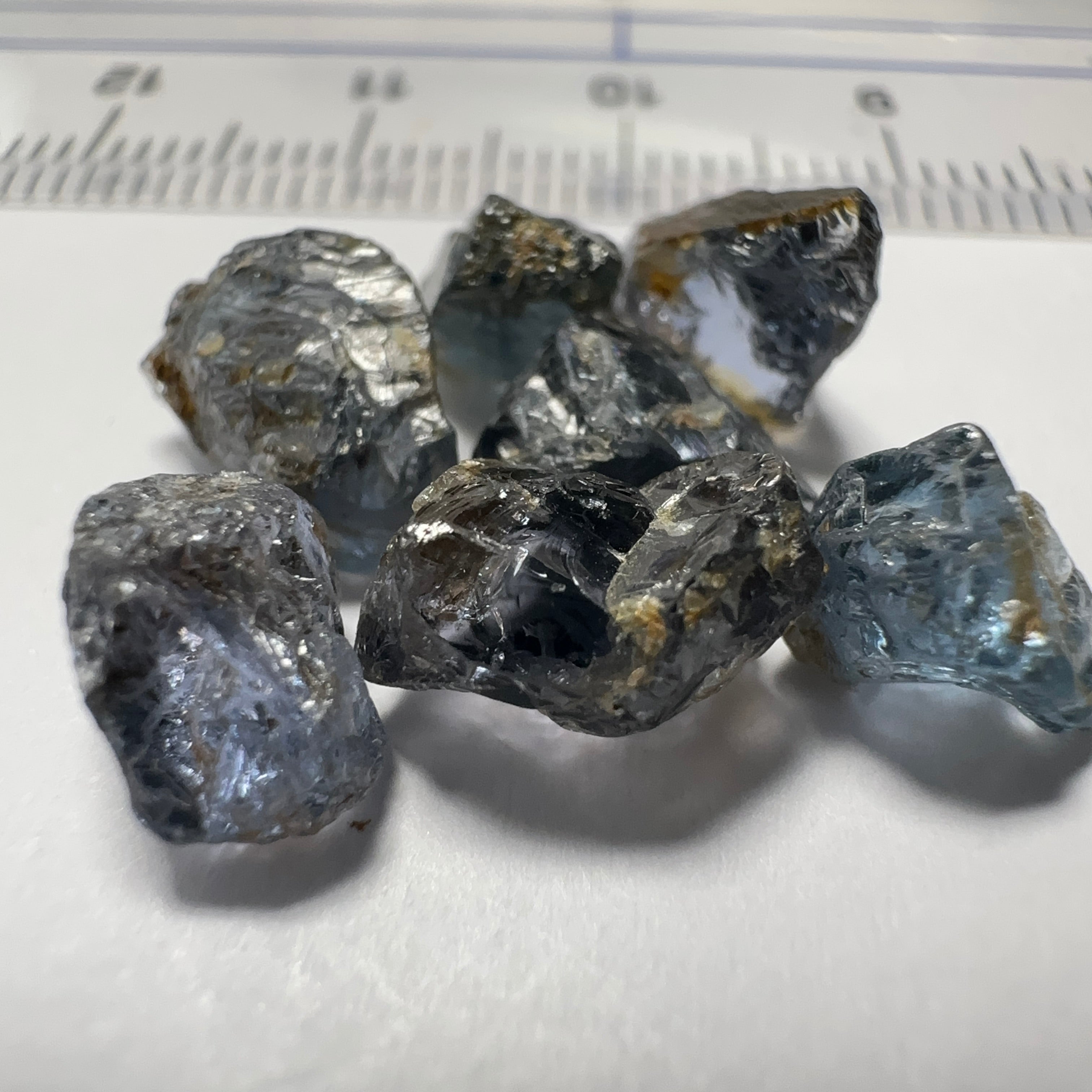 Mahenge Cobalt Spinel Lot, 16.34ct, Mahenge, Tanzania, Untreated Unheated. All si-I. 7 pcs 2.33ct average