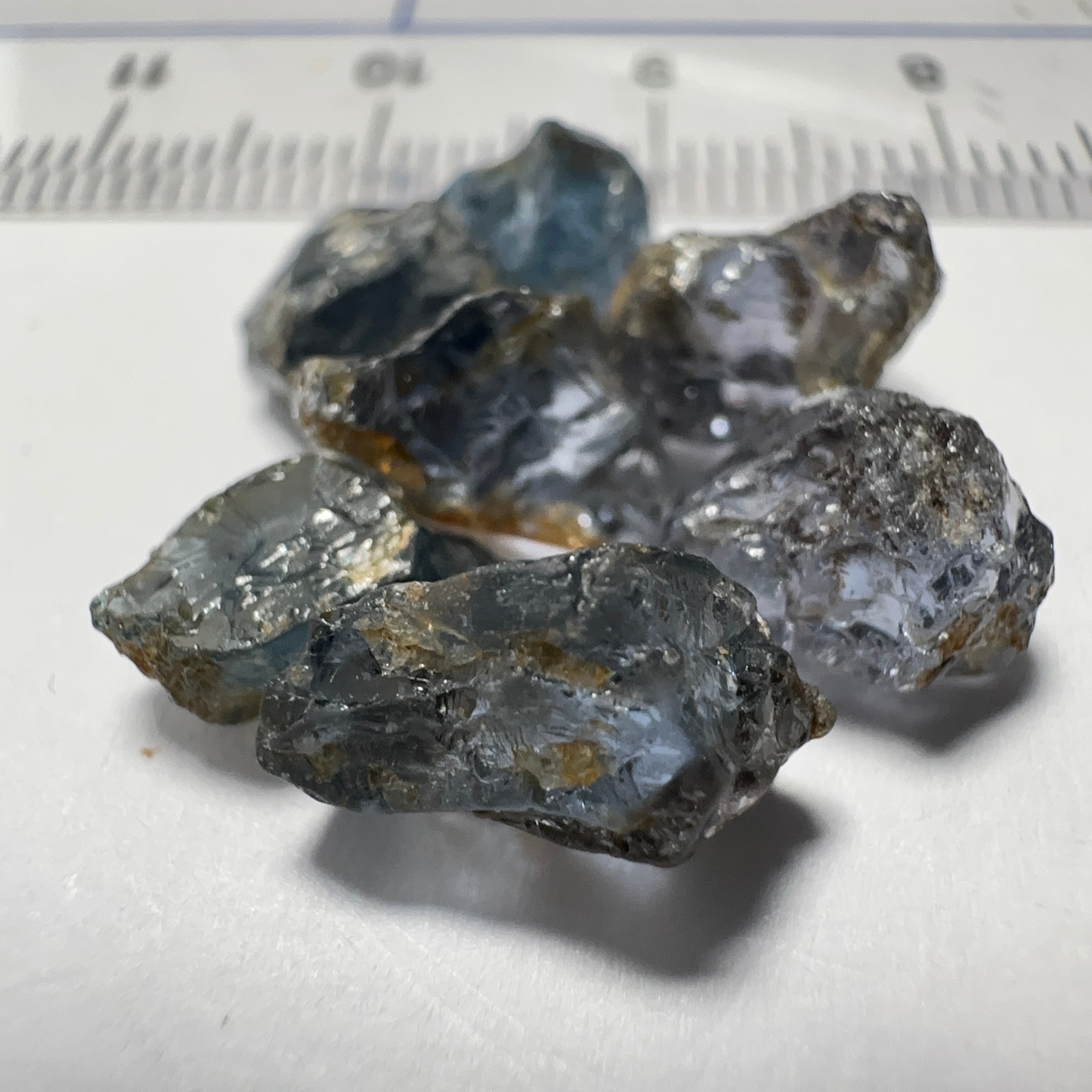 Mahenge Cobalt Spinel Lot, 16.34ct, Mahenge, Tanzania, Untreated Unheated. All si-I. 7 pcs 2.33ct average