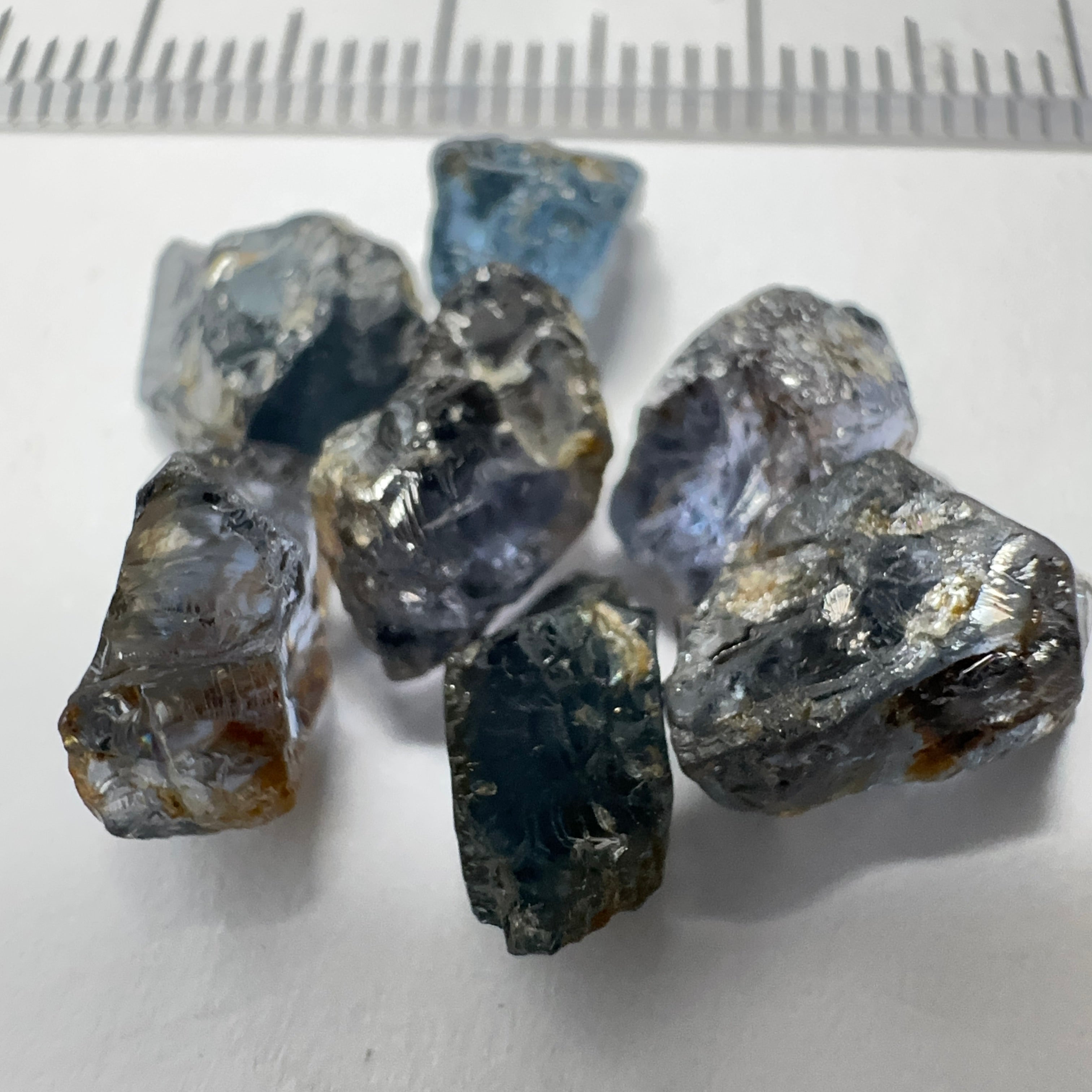 Mahenge Cobalt Spinel Lot, 16.34ct, Mahenge, Tanzania, Untreated Unheated. All si-I. 7 pcs 2.33ct average