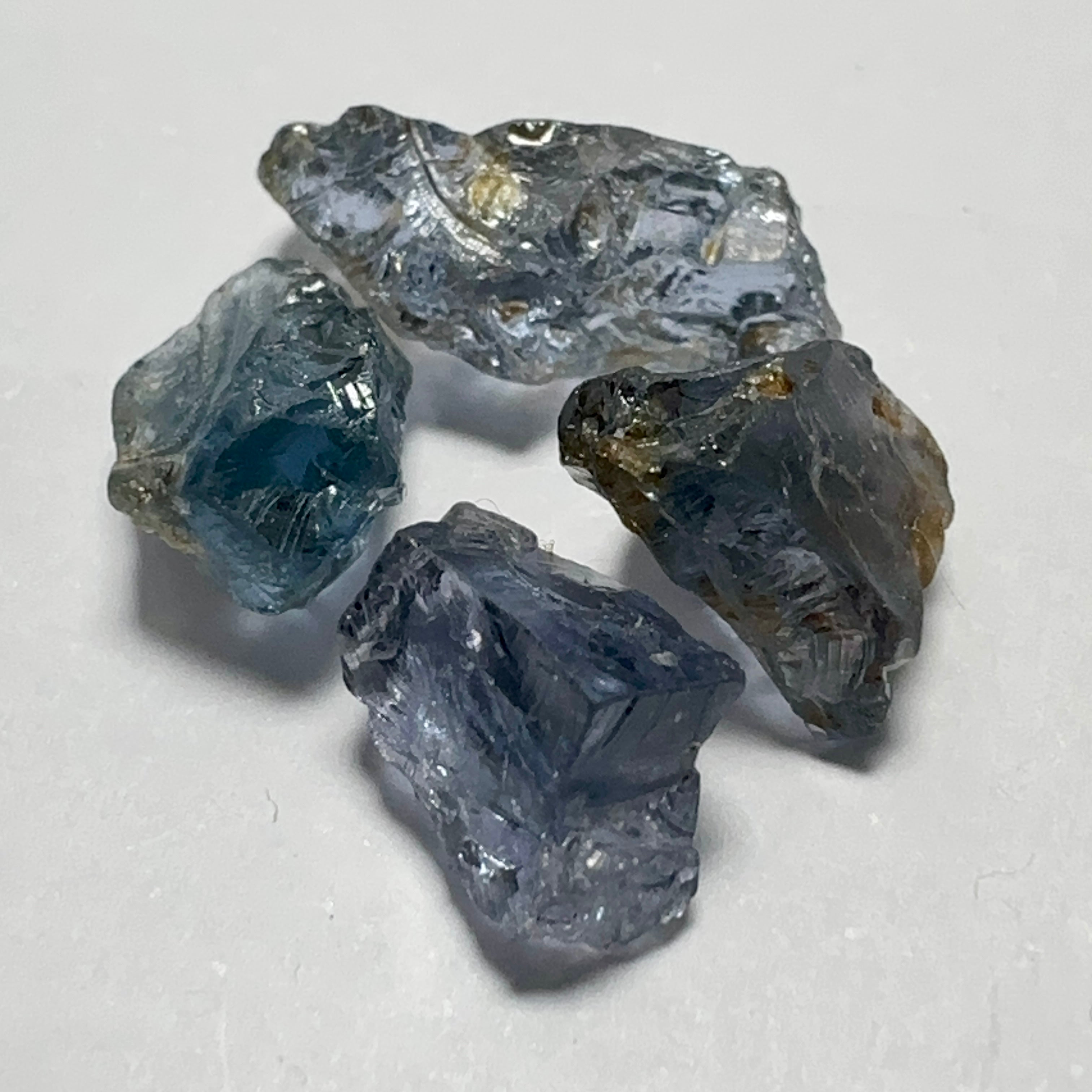 Mahenge Cobalt Spinel Lot, 7.89ct, Mahenge, Tanzania, Untreated Unheated. All vs-vvs. 4pcs 1.97ct average