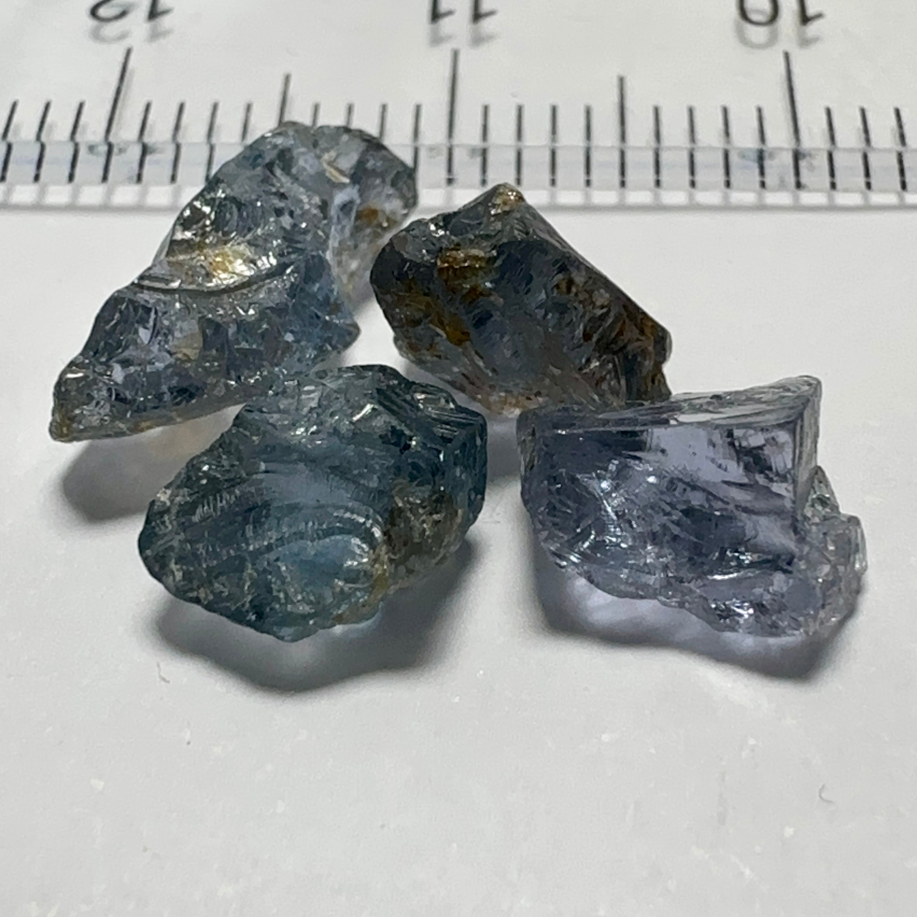 Mahenge Cobalt Spinel Lot, 7.89ct, Mahenge, Tanzania, Untreated Unheated. All vs-vvs. 4pcs 1.97ct average