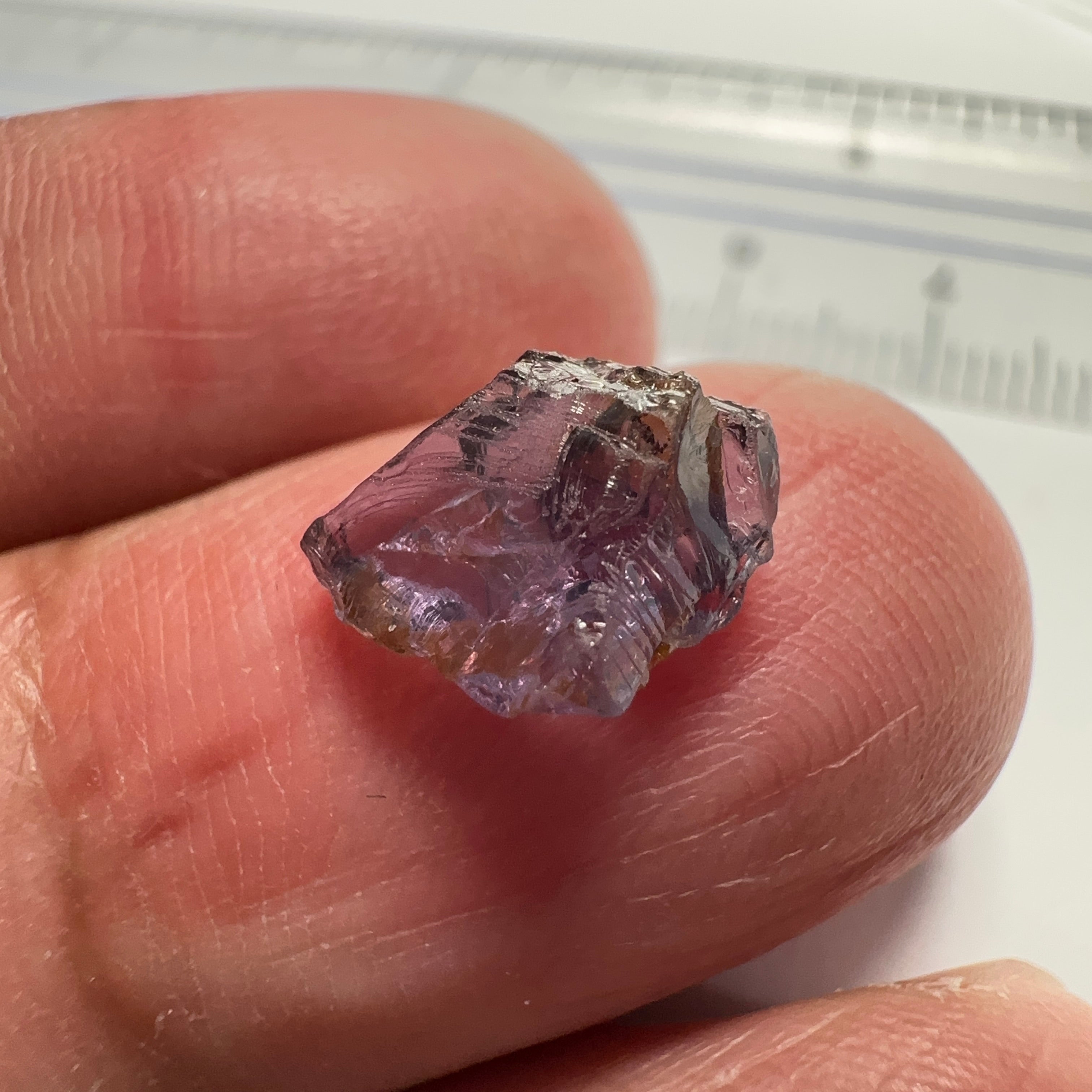 Mahenge Spinel, 2.54ct, Mahenge, Tanzania, Untreated Unheated. Slight skin issue that will come off on faceting, rest vvs-if but very flat shape