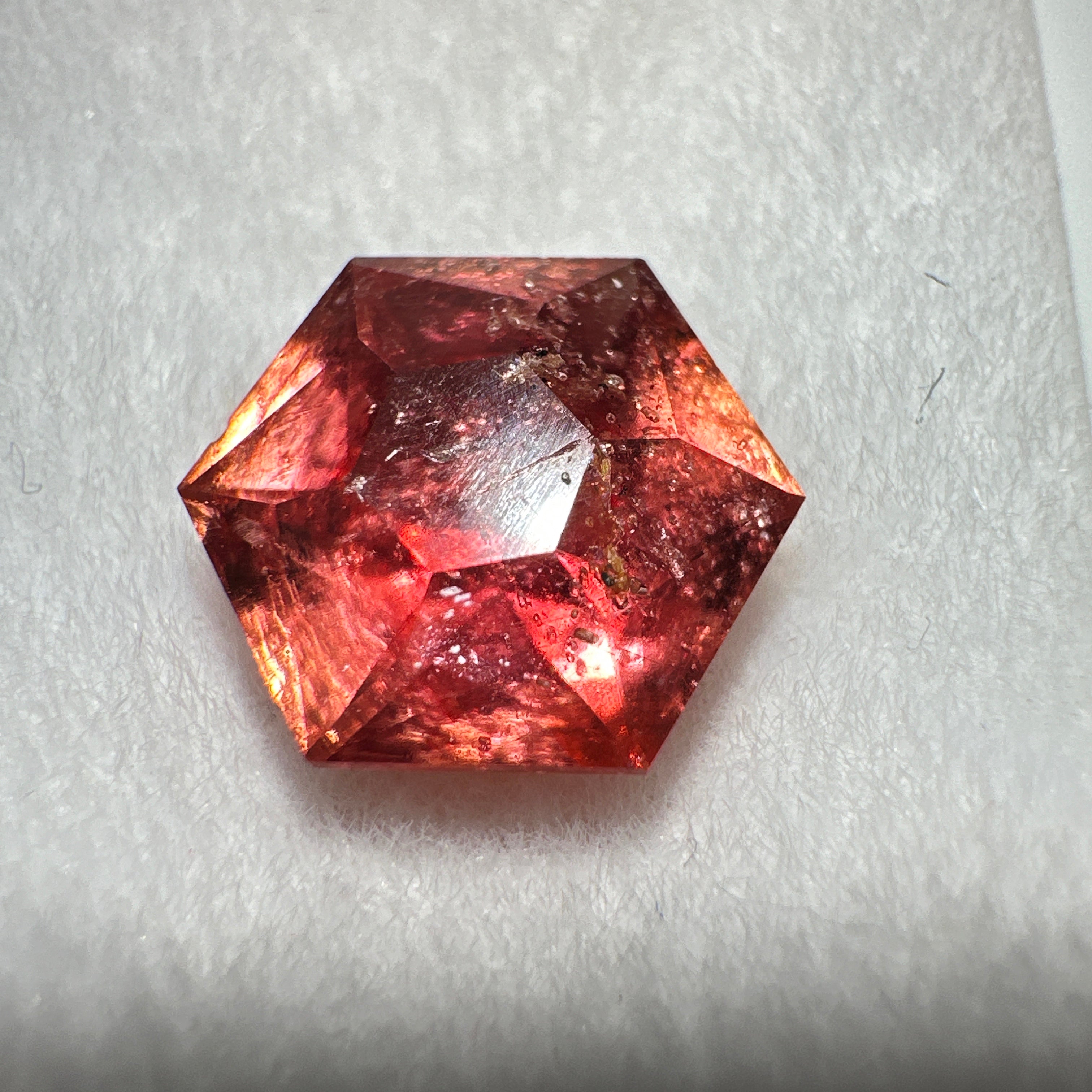 Padparadscha Sapphire, 1.93ct,  Included, Tanzania, Umba Valley, Untreated Unheated. 6.2 x 6.2 x 4 mm