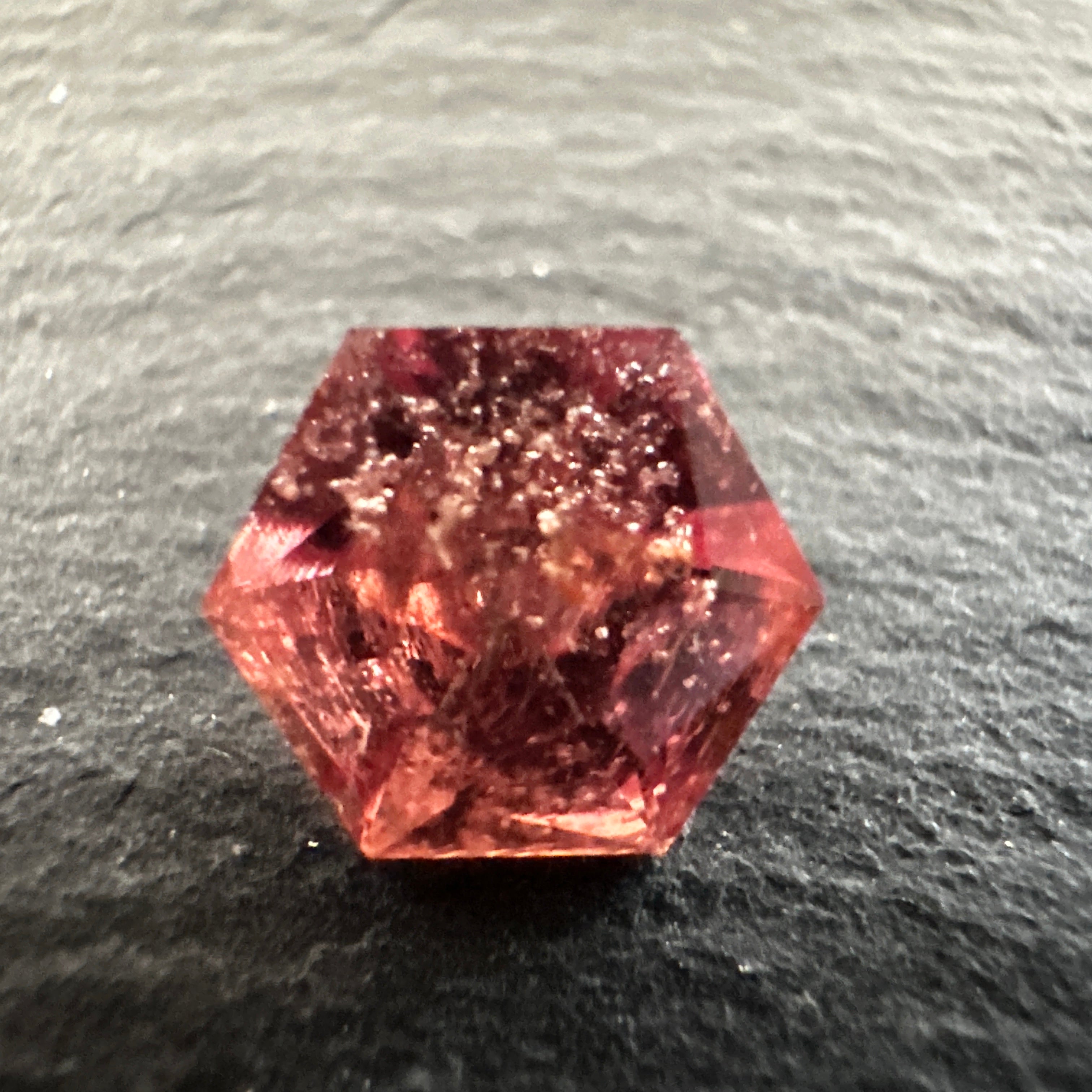 Padparadscha Sapphire, 1.93ct,  Included, Tanzania, Umba Valley, Untreated Unheated. 6.2 x 6.2 x 4 mm