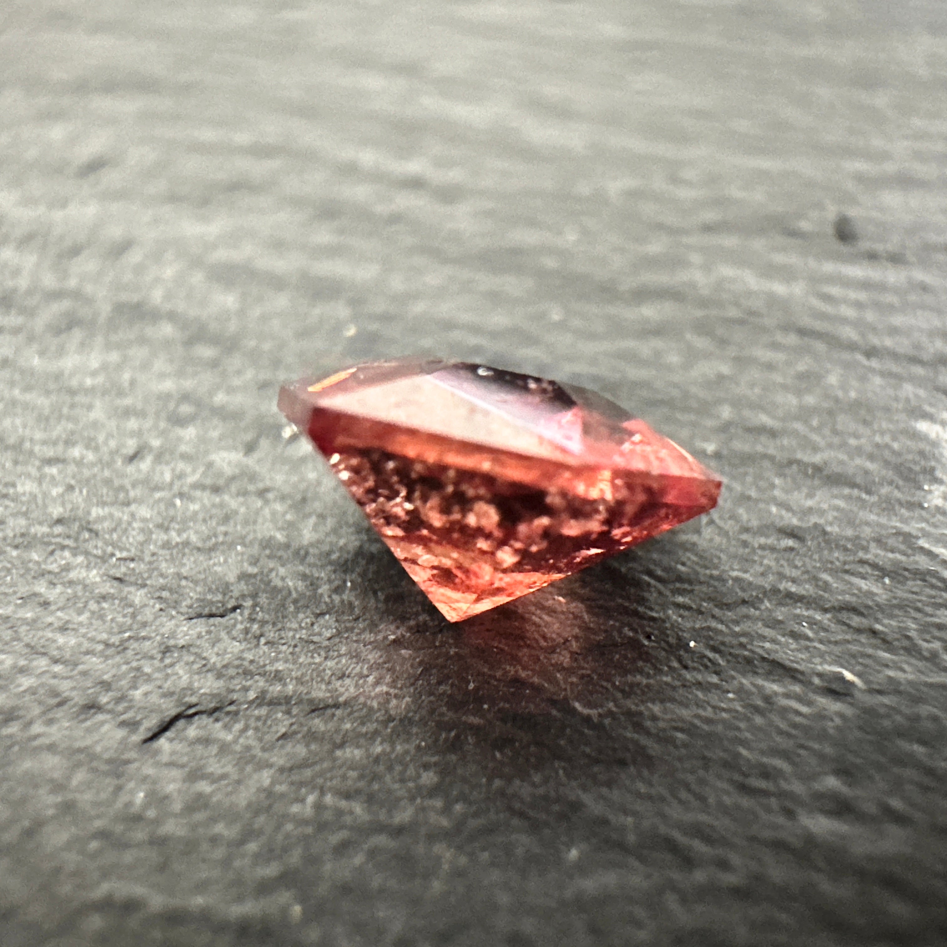 Padparadscha Sapphire, 1.93ct,  Included, Tanzania, Umba Valley, Untreated Unheated. 6.2 x 6.2 x 4 mm