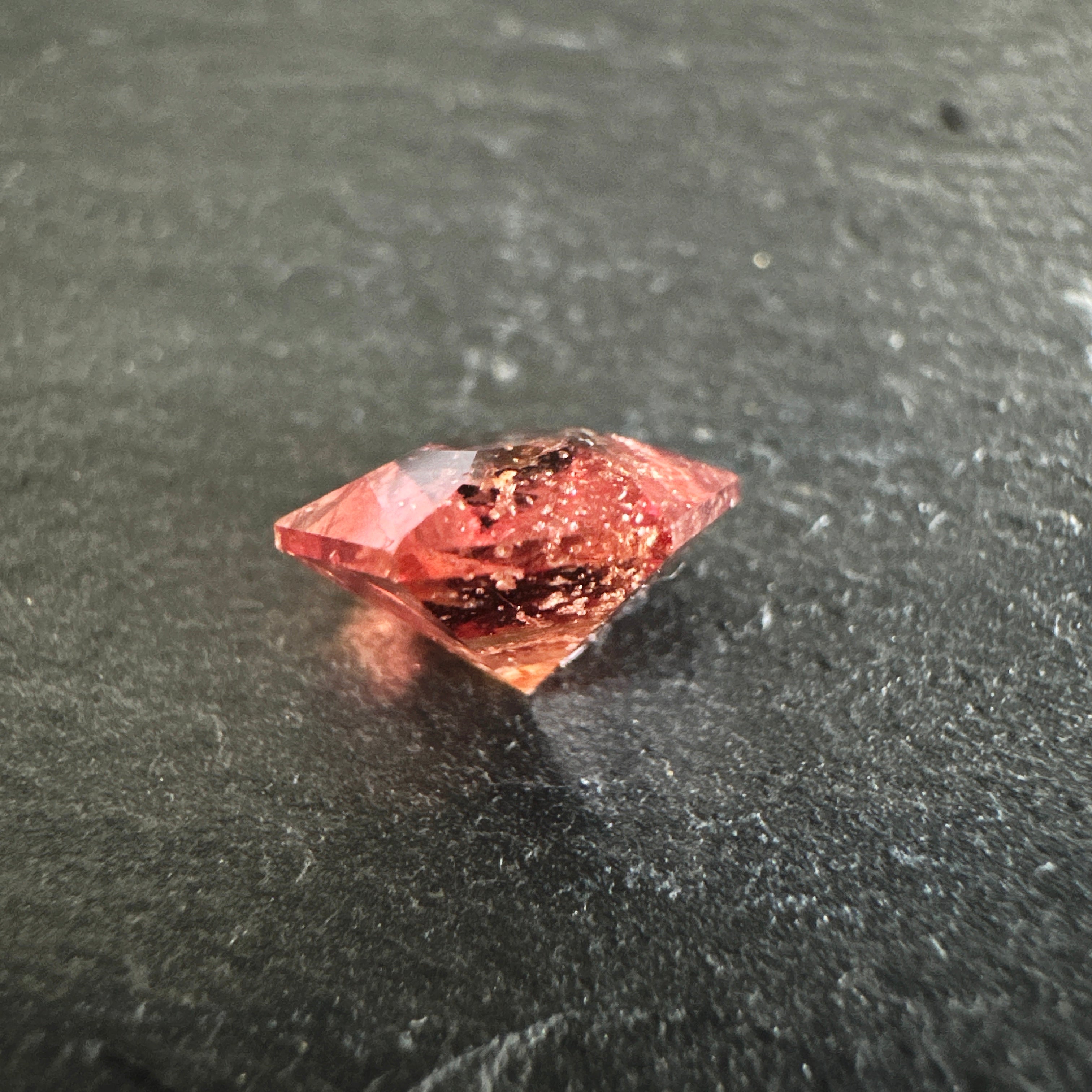 Padparadscha Sapphire, 1.93ct,  Included, Tanzania, Umba Valley, Untreated Unheated. 6.2 x 6.2 x 4 mm