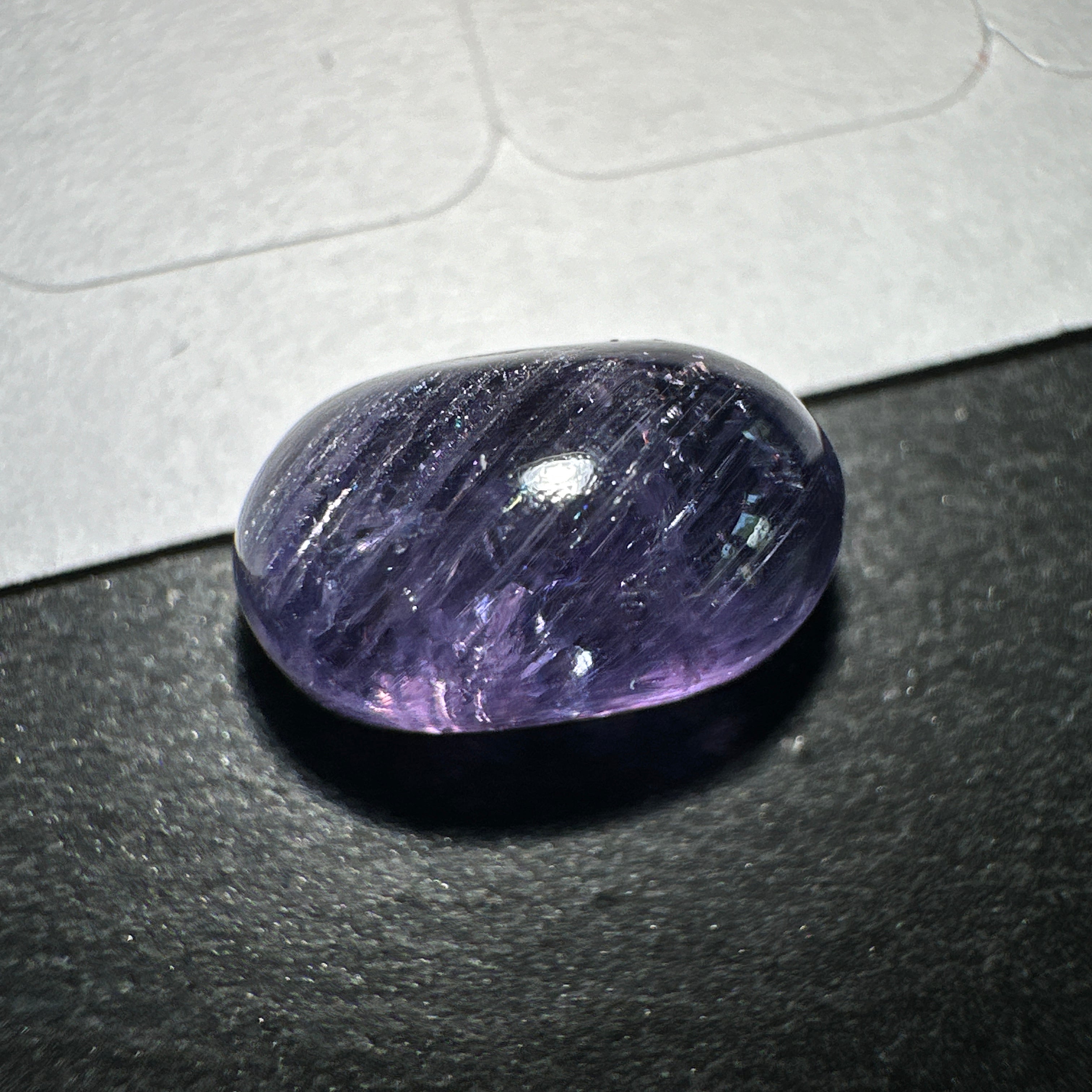 Colour Change Sapphire Cabochon, 3.46ct, Umba Valley, Tanzania. Untreated Unheated.