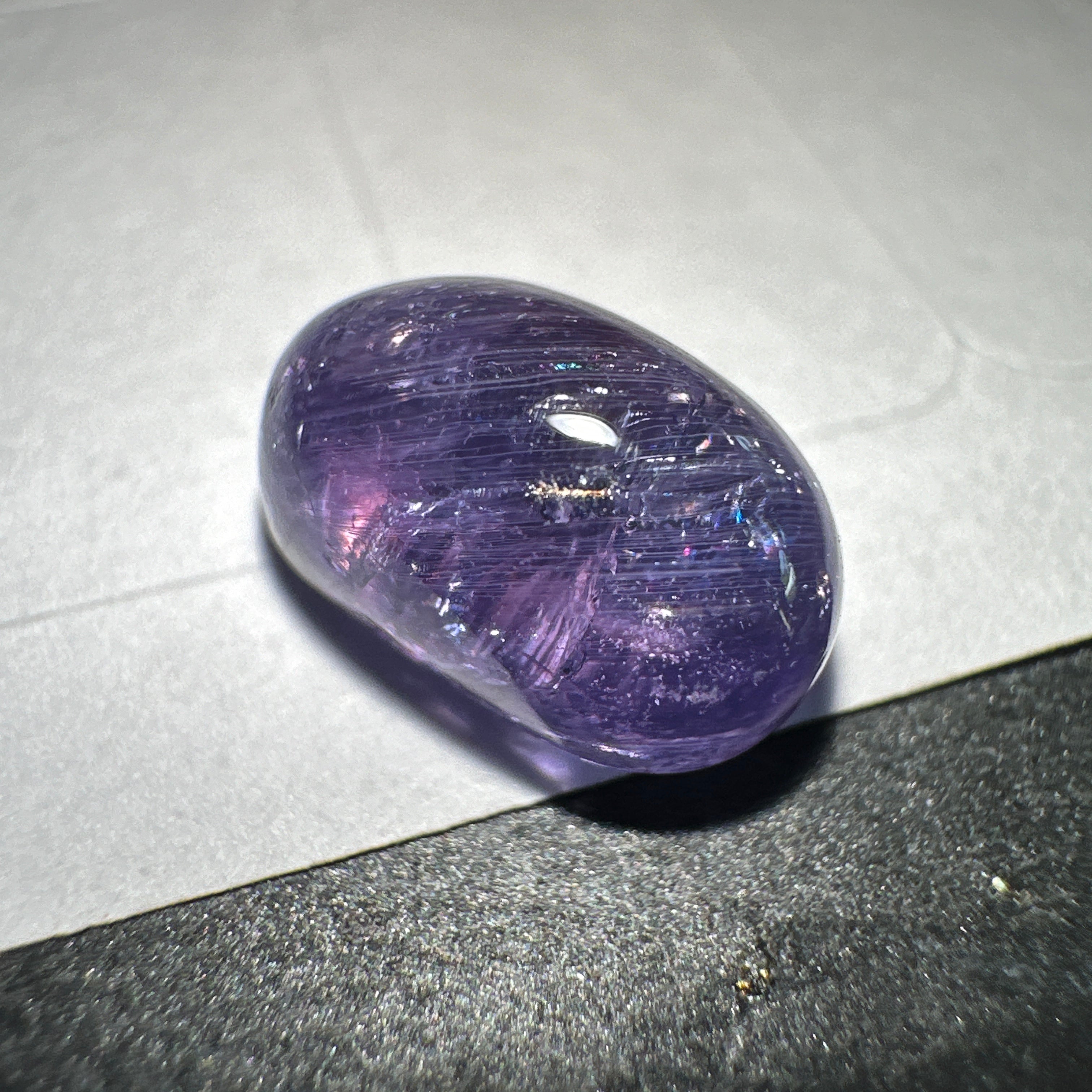 Colour Change Sapphire Cabochon, 3.46ct, Umba Valley, Tanzania. Untreated Unheated.