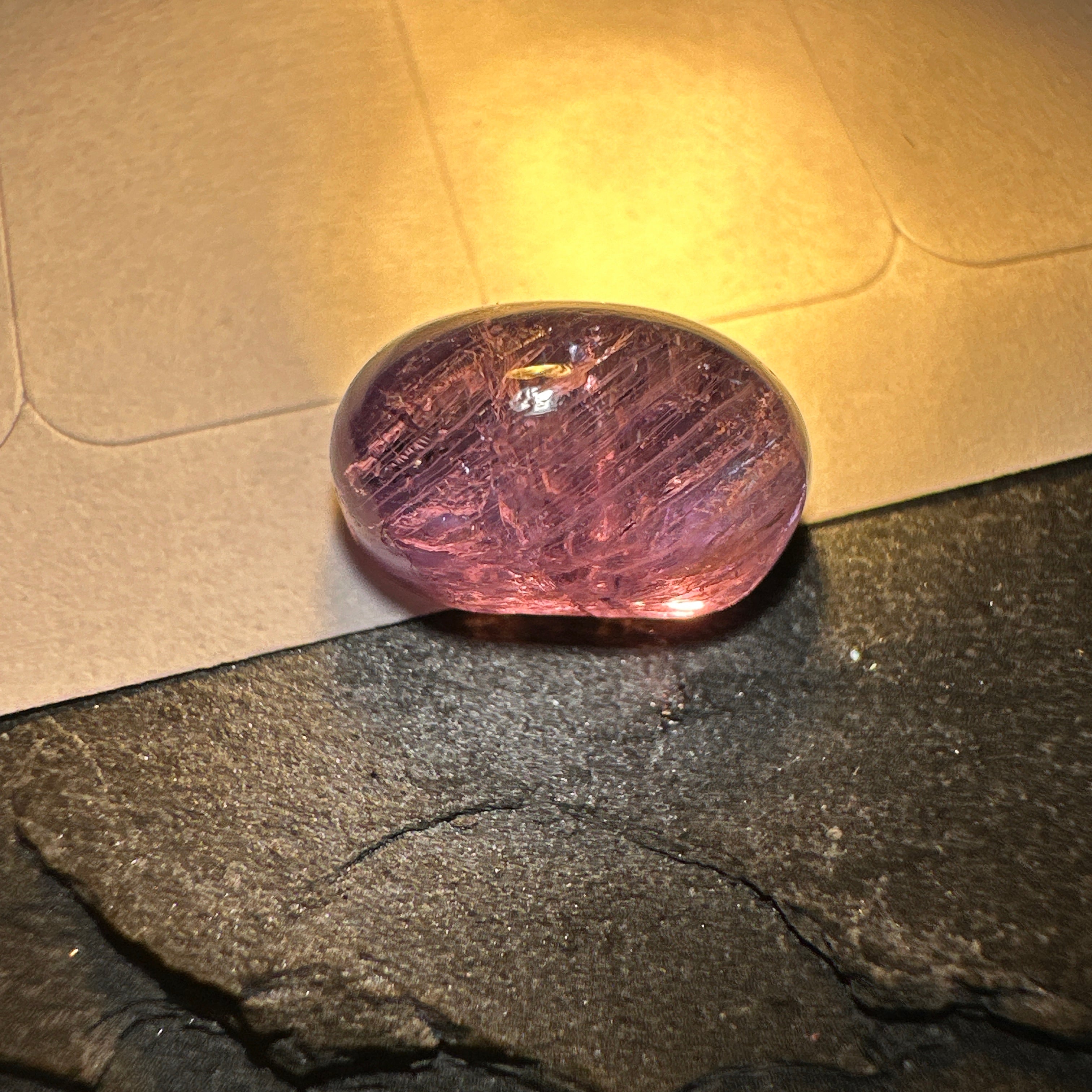 Colour Change Sapphire Cabochon, 3.46ct, Umba Valley, Tanzania. Untreated Unheated.