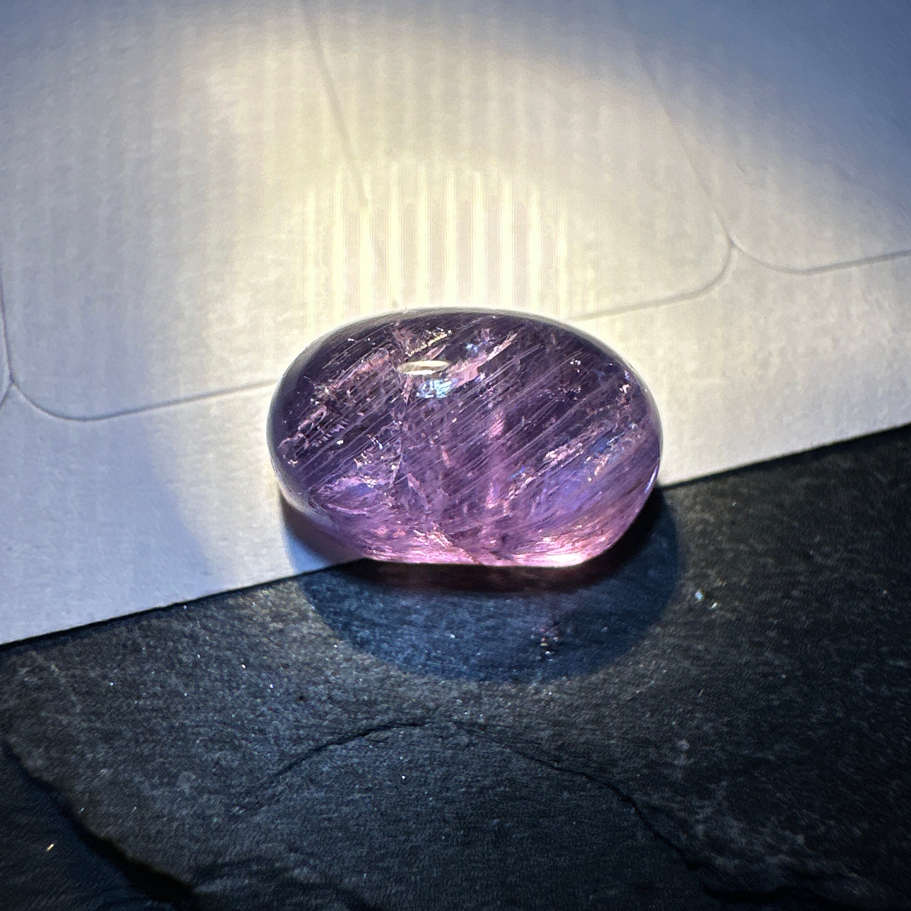 Colour Change Sapphire Cabochon, 3.46ct, Umba Valley, Tanzania. Untreated Unheated.