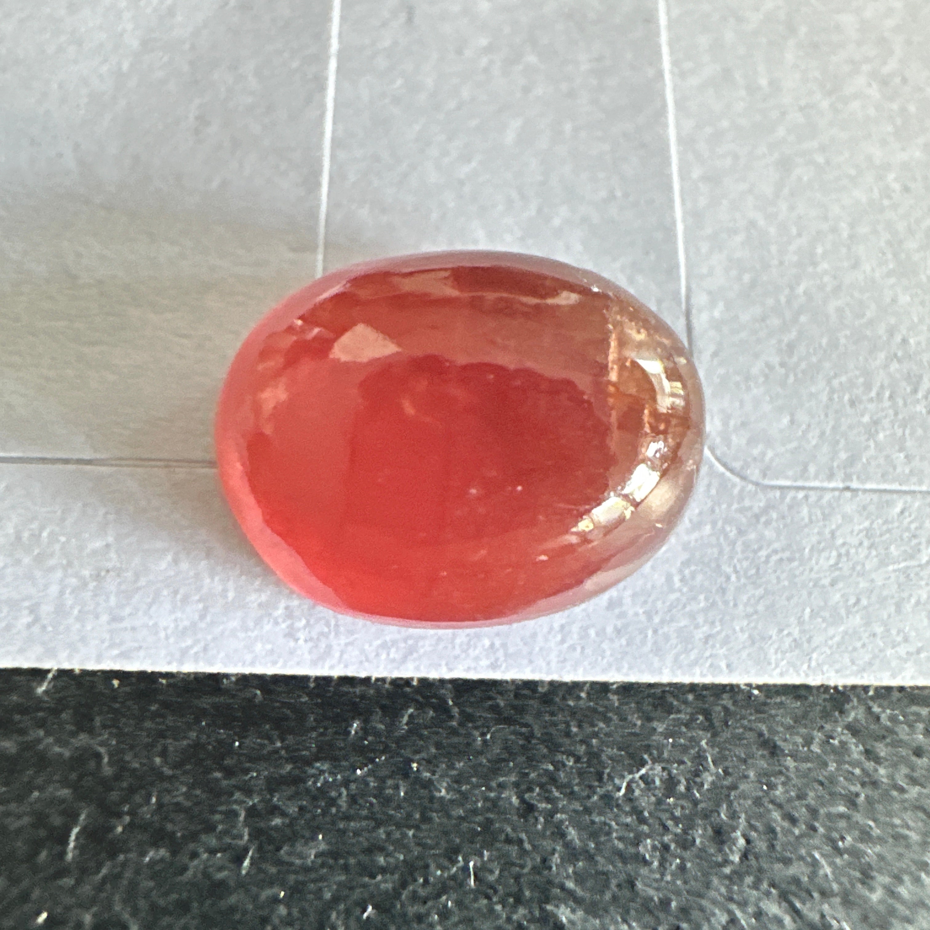 Padparadscha Sapphire Cabochon, 6.57ct, Tanzania, UNTREATED UNHEATED. 11 x 8.2 x 5 mm