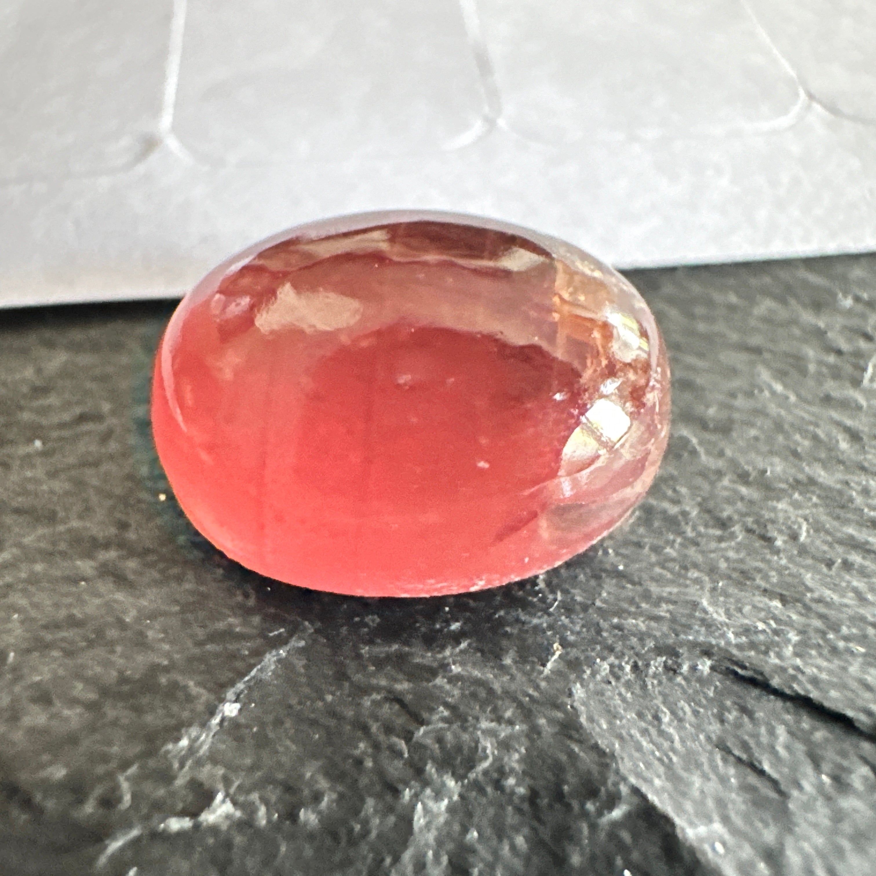 Padparadscha Sapphire Cabochon, 6.57ct, Tanzania, UNTREATED UNHEATED. 11 x 8.2 x 5 mm