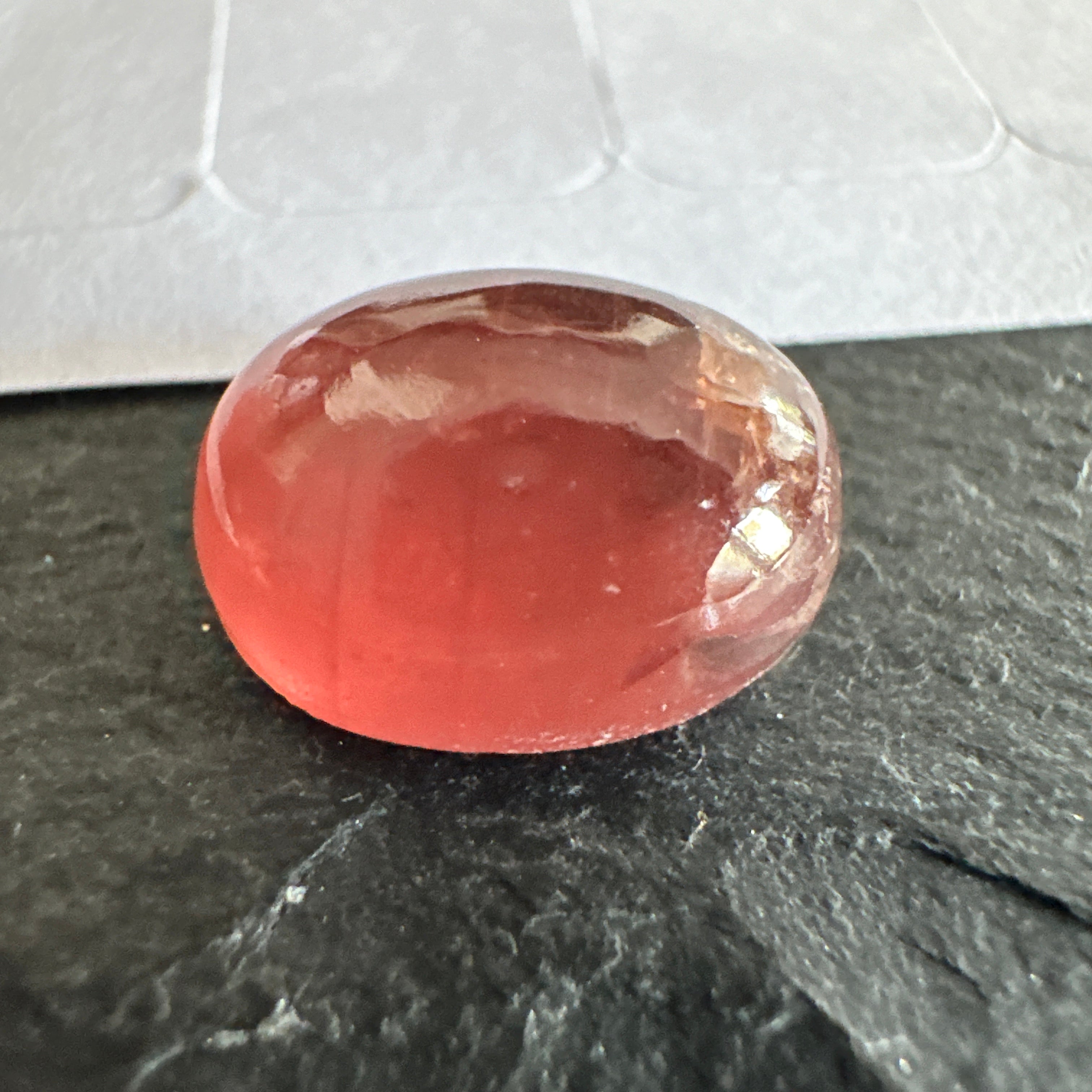 Padparadscha Sapphire Cabochon, 6.57ct, Tanzania, UNTREATED UNHEATED. 11 x 8.2 x 5 mm