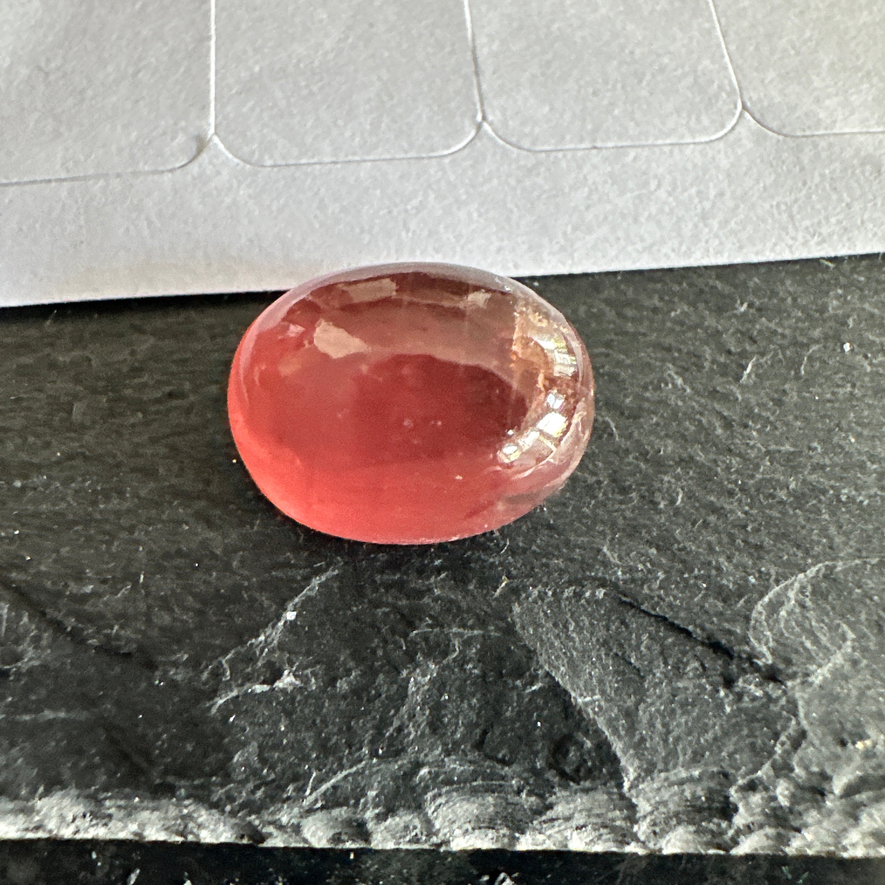 Padparadscha Sapphire Cabochon, 6.57ct, Tanzania, UNTREATED UNHEATED. 11 x 8.2 x 5 mm