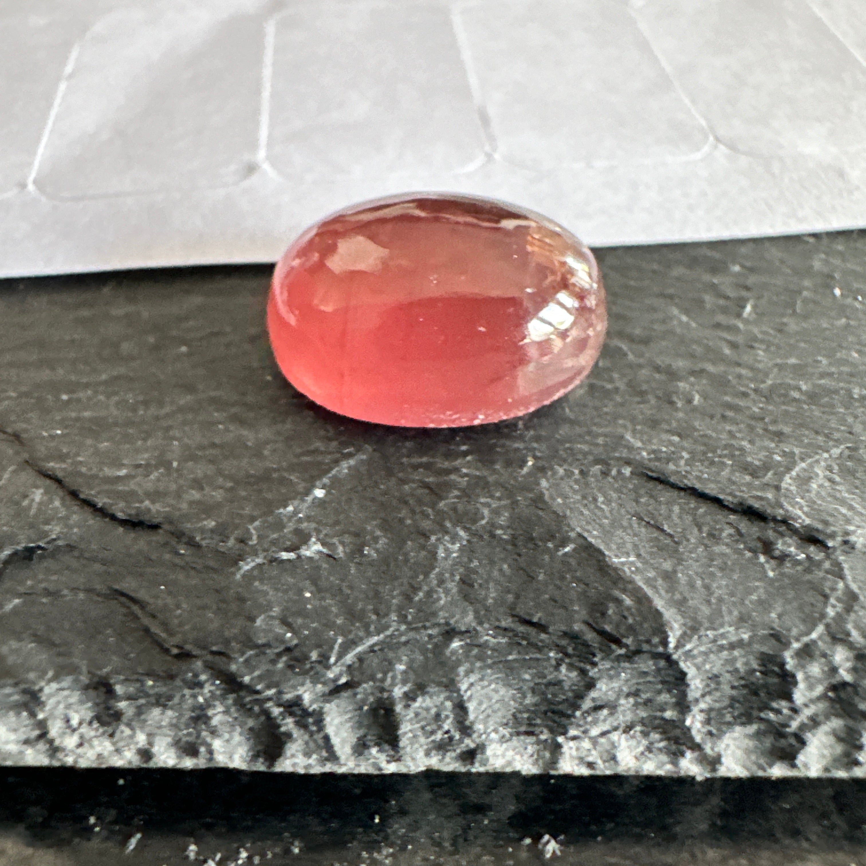 Padparadscha Sapphire Cabochon, 6.57ct, Tanzania, UNTREATED UNHEATED. 11 x 8.2 x 5 mm