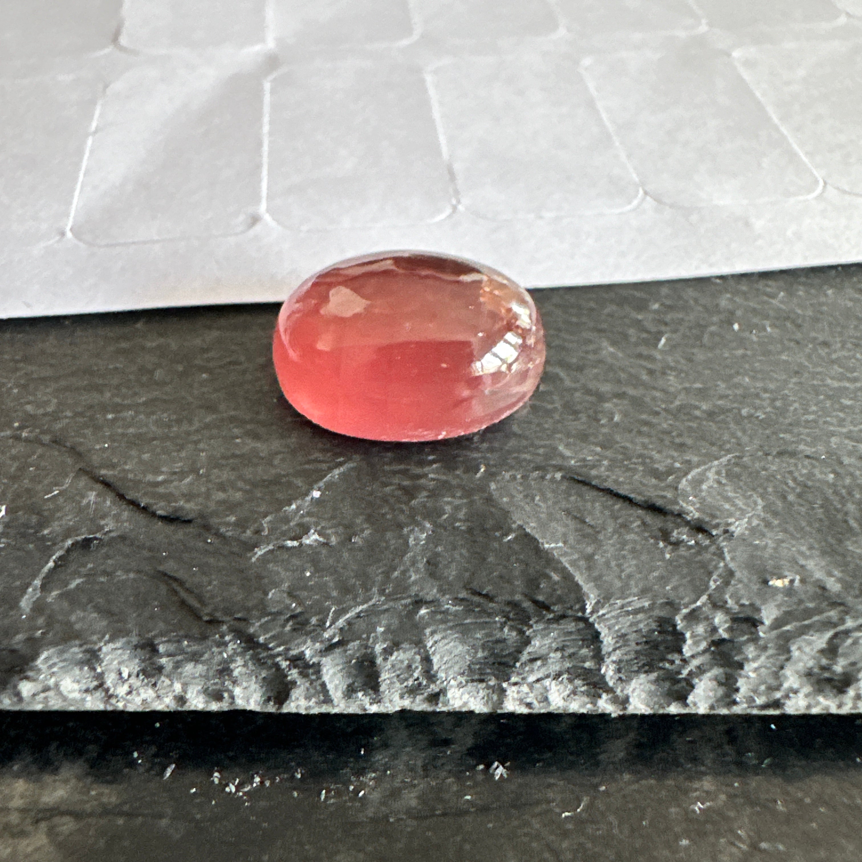 Padparadscha Sapphire Cabochon, 6.57ct, Tanzania, UNTREATED UNHEATED. 11 x 8.2 x 5 mm