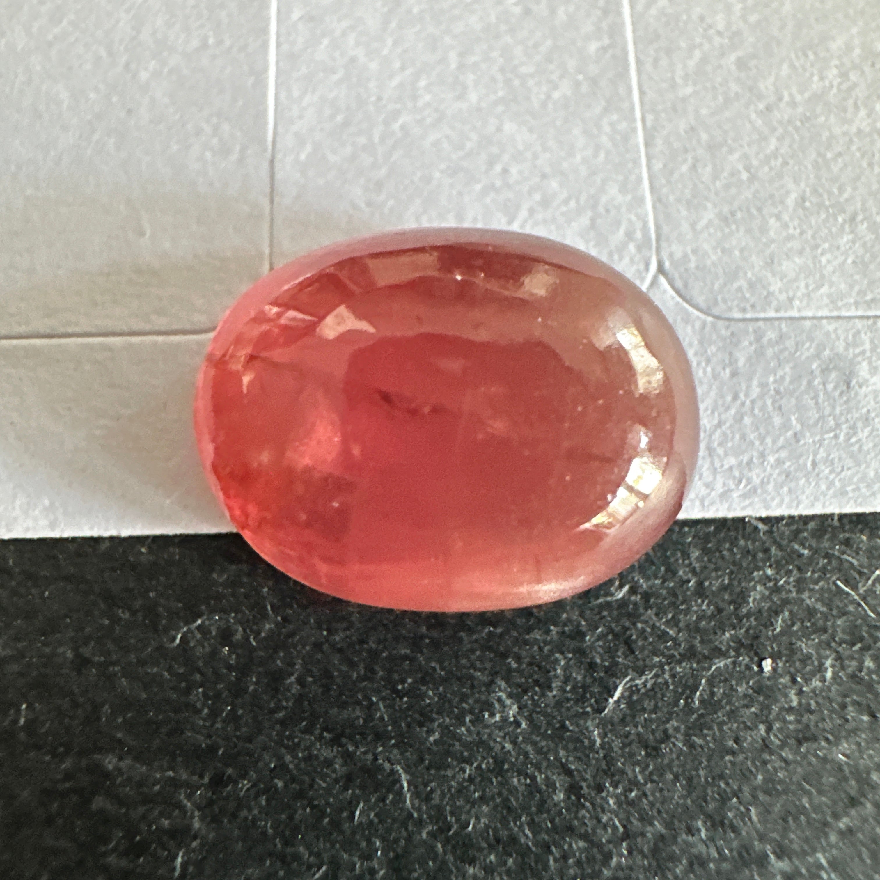 Padparadscha Sapphire Cabochon, 6.57ct, Tanzania, UNTREATED UNHEATED. 11 x 8.2 x 5 mm