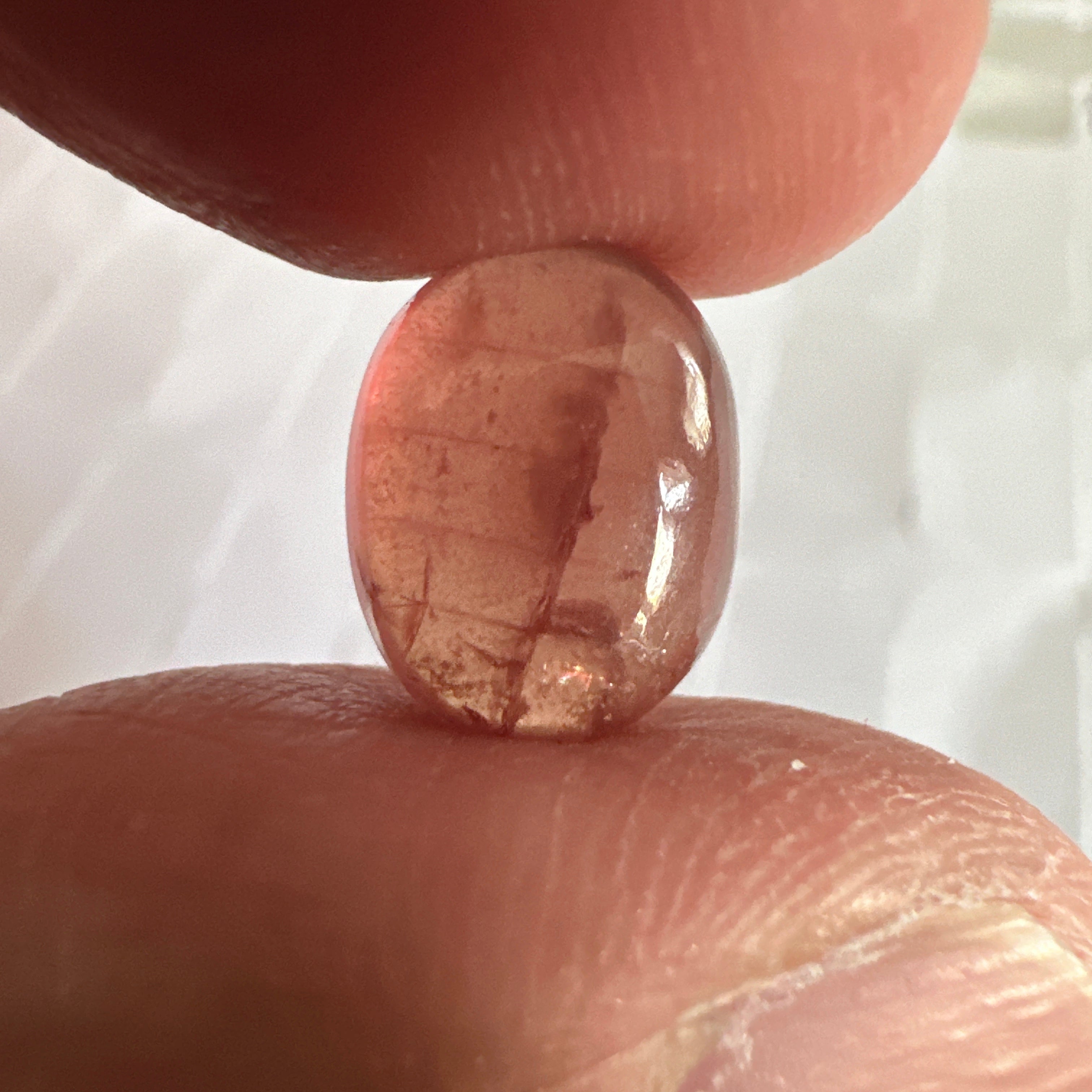 Padparadscha Sapphire Cabochon, 6.57ct, Tanzania, UNTREATED UNHEATED. 11 x 8.2 x 5 mm