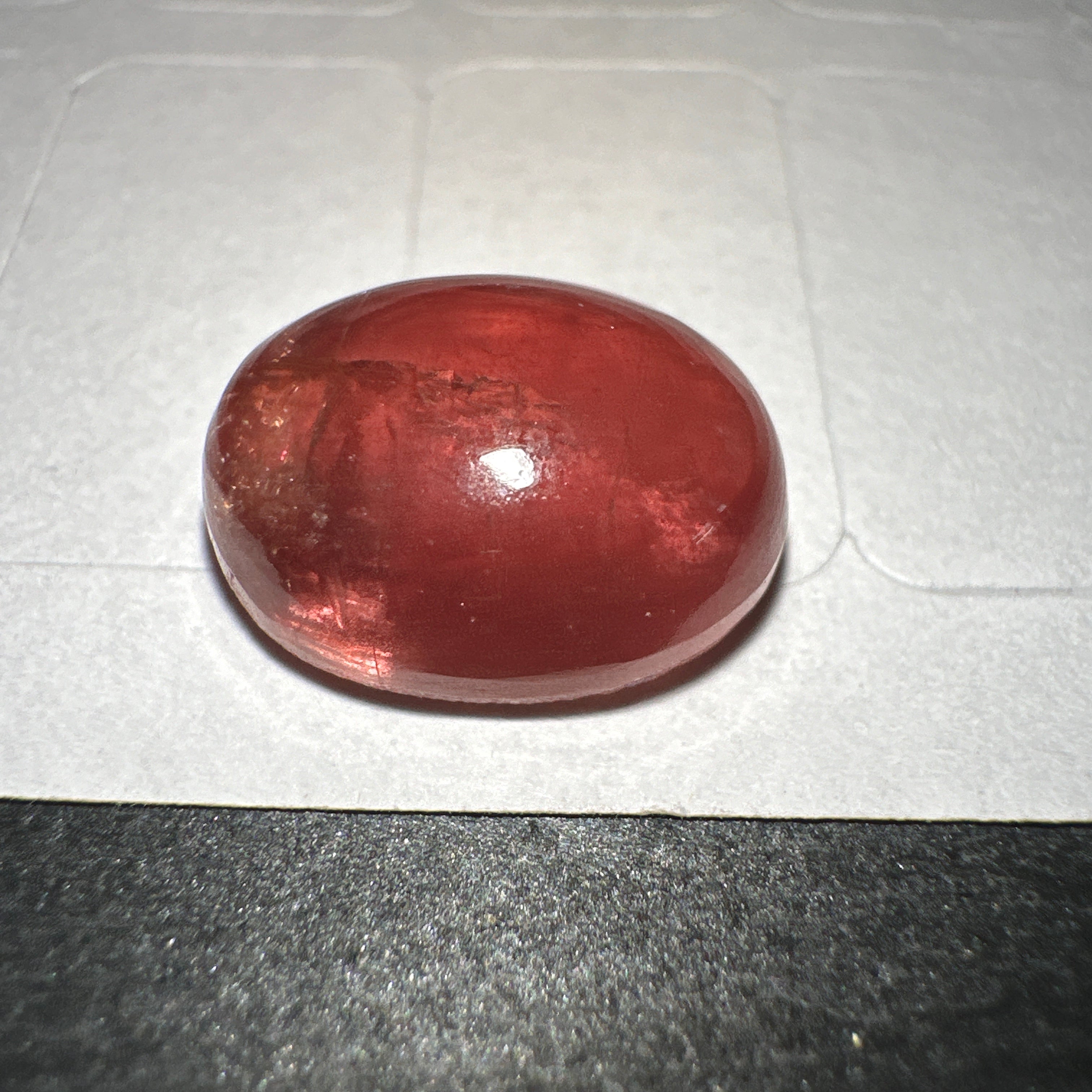 Padparadscha Sapphire Cabochon, 6.57ct, Tanzania, UNTREATED UNHEATED. 11 x 8.2 x 5 mm