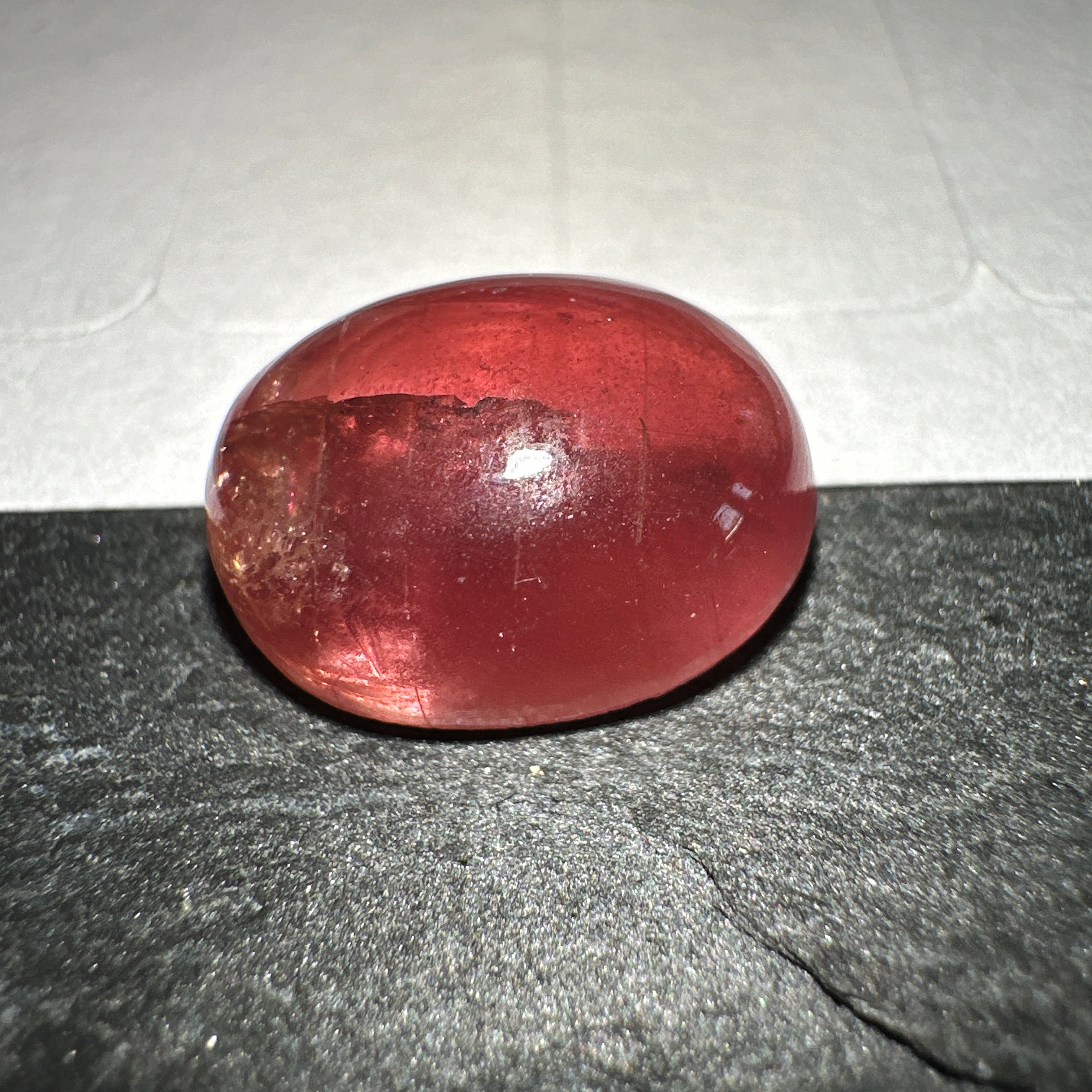 Padparadscha Sapphire Cabochon, 6.57ct, Tanzania, UNTREATED UNHEATED. 11 x 8.2 x 5 mm