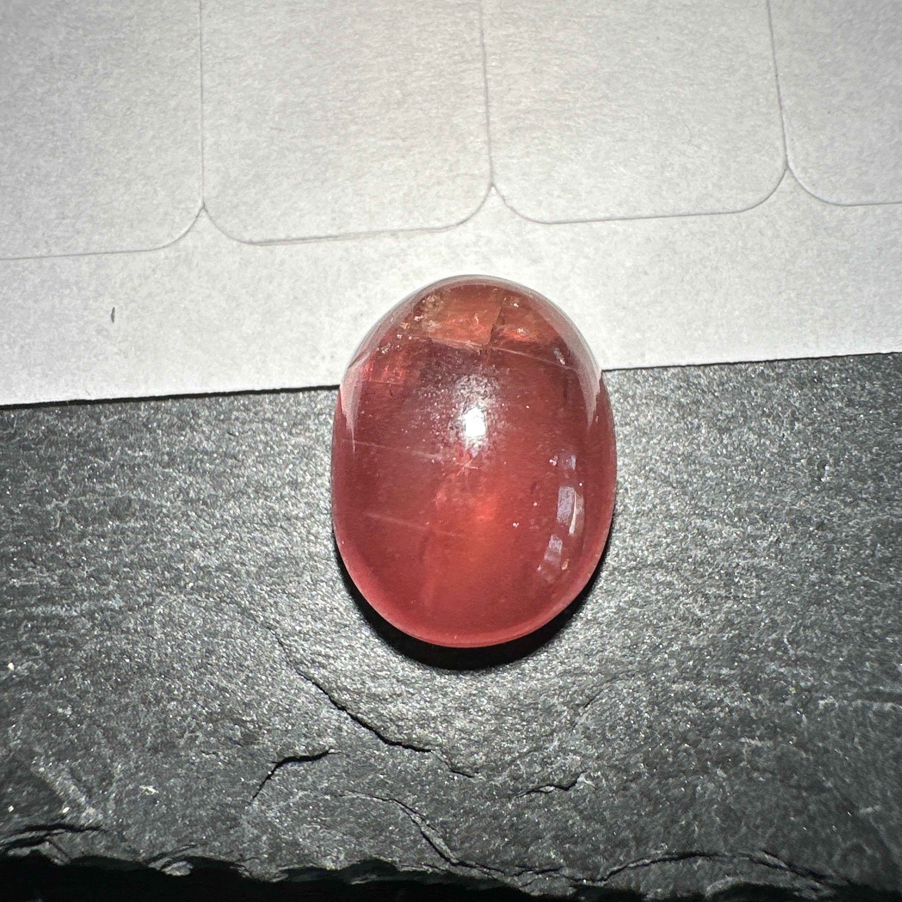 Padparadscha Sapphire Cabochon, 6.57ct, Tanzania, UNTREATED UNHEATED. 11 x 8.2 x 5 mm