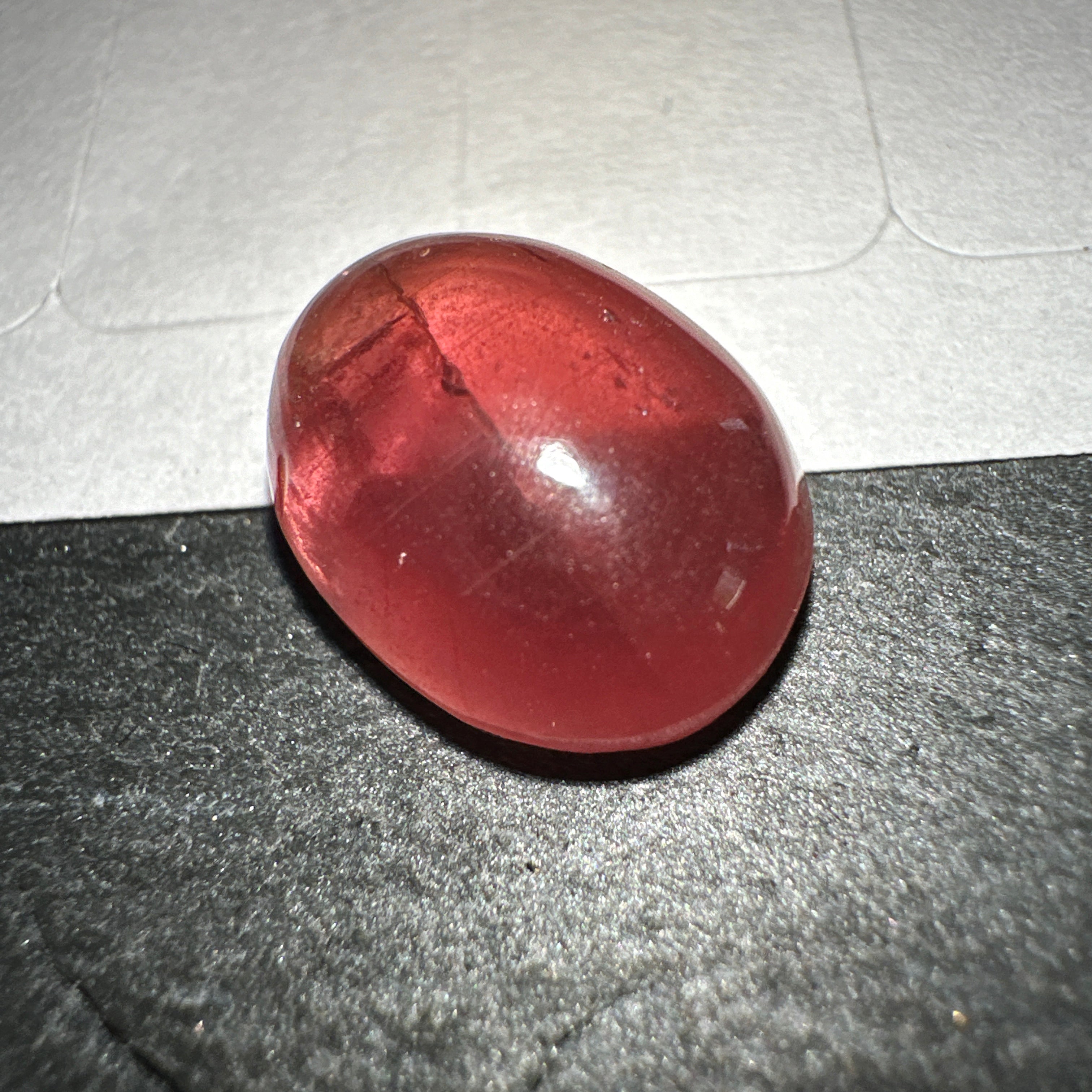 Padparadscha Sapphire Cabochon, 6.57ct, Tanzania, UNTREATED UNHEATED. 11 x 8.2 x 5 mm