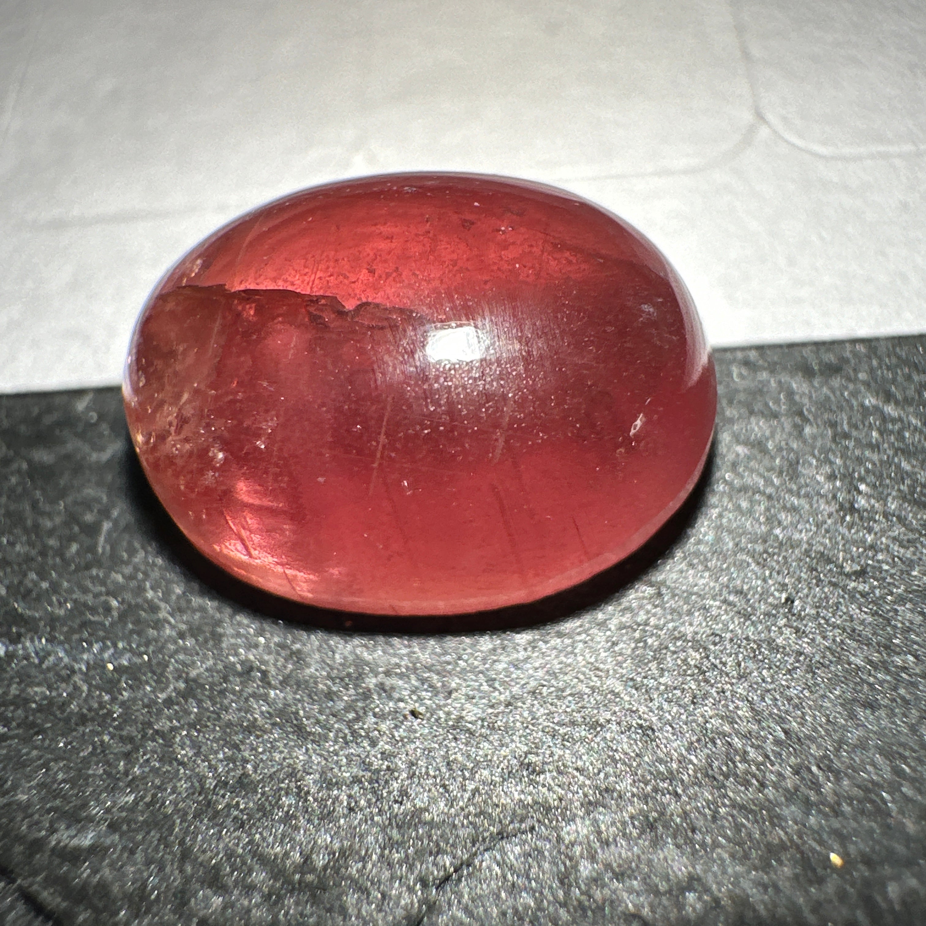 Padparadscha Sapphire Cabochon, 6.57ct, Tanzania, UNTREATED UNHEATED. 11 x 8.2 x 5 mm