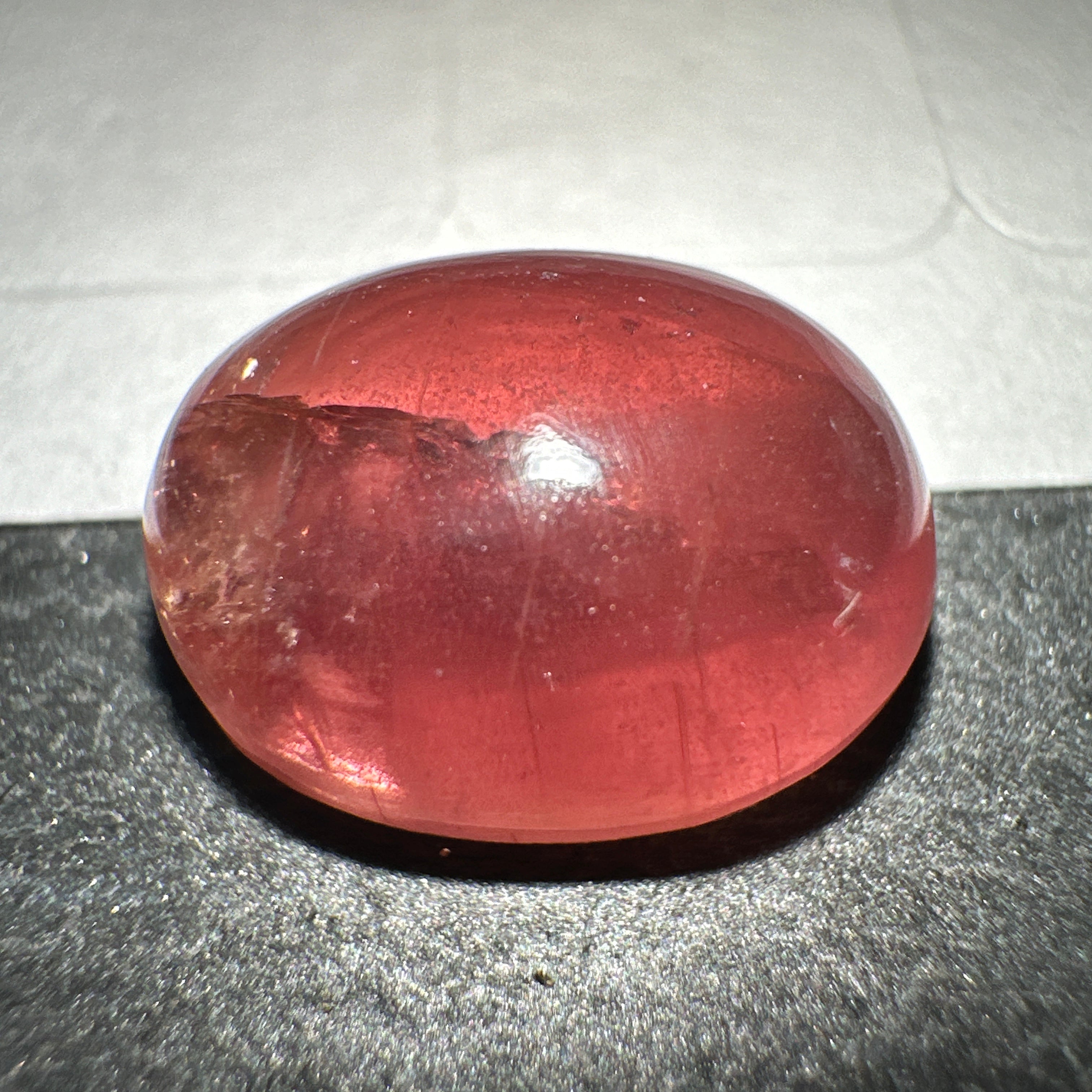 Padparadscha Sapphire Cabochon, 6.57ct, Tanzania, UNTREATED UNHEATED. 11 x 8.2 x 5 mm