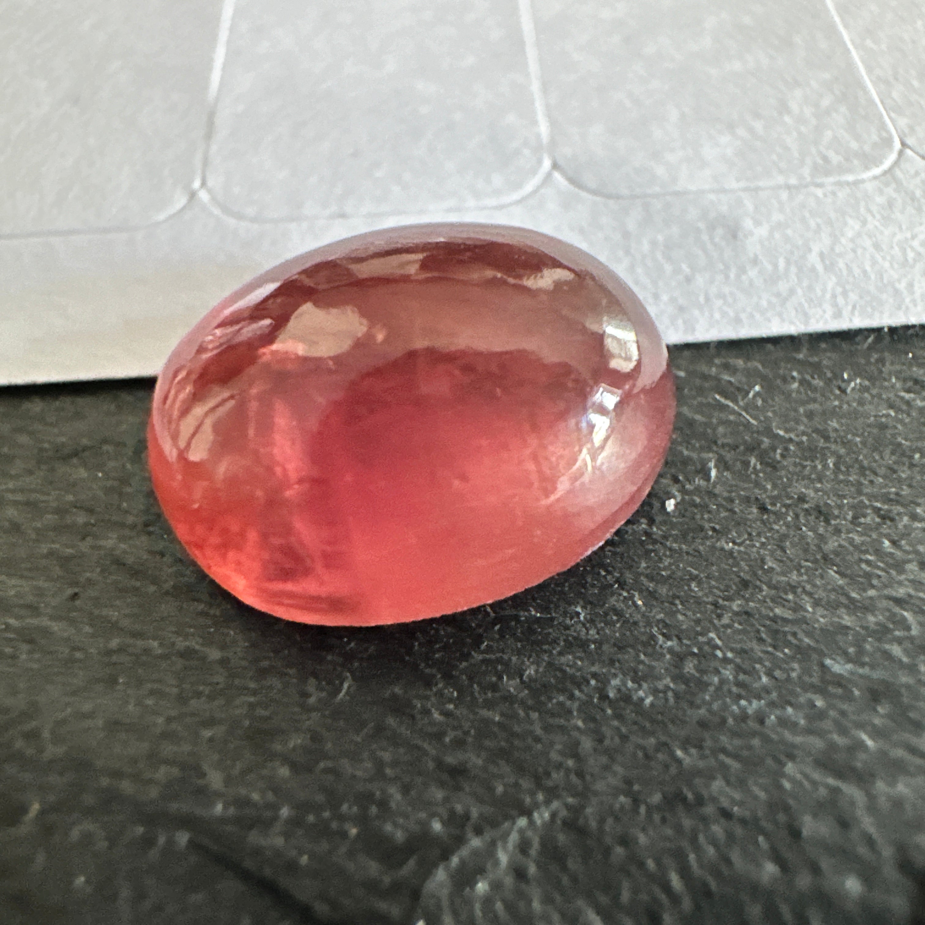 Padparadscha Sapphire Cabochon, 6.57ct, Tanzania, UNTREATED UNHEATED. 11 x 8.2 x 5 mm