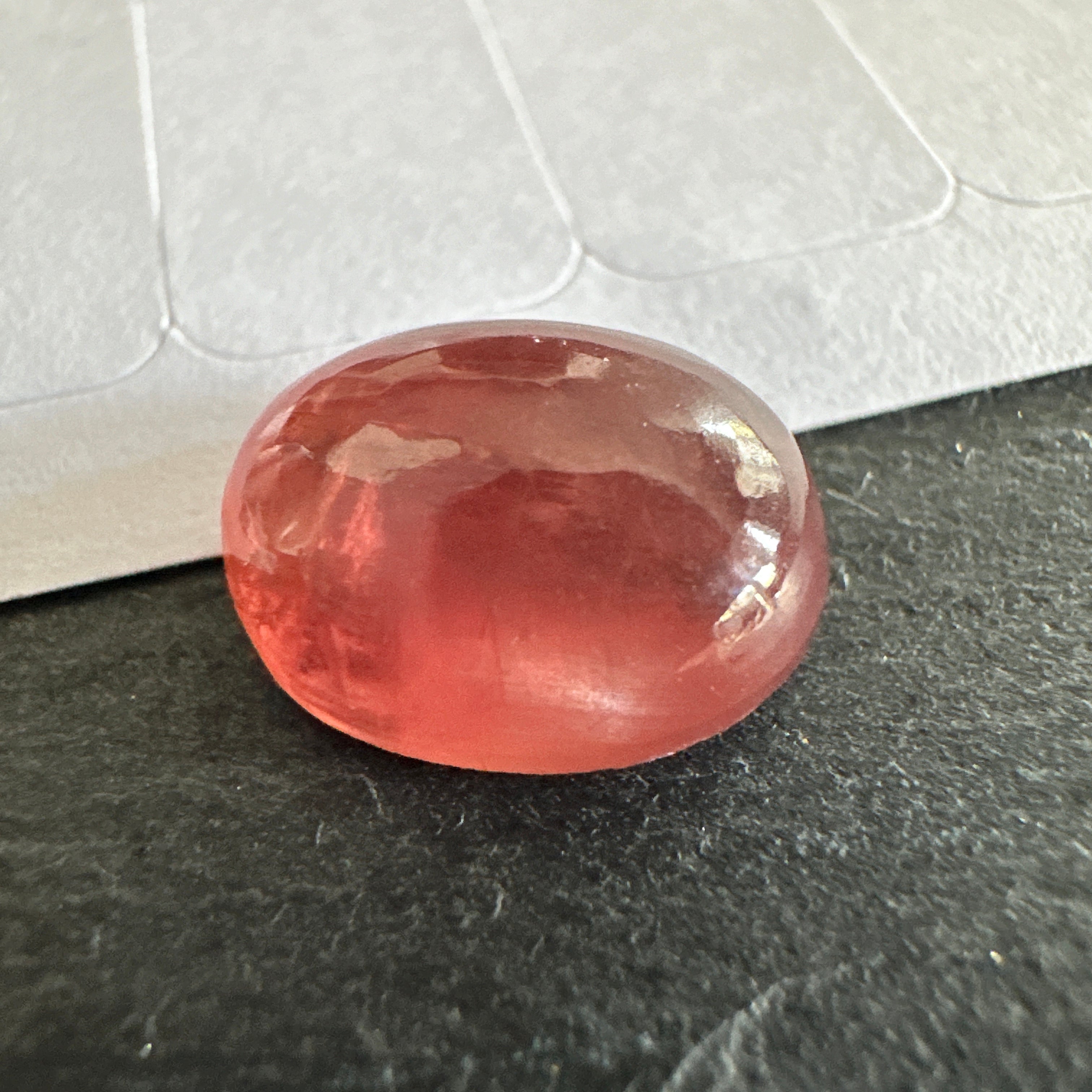 Padparadscha Sapphire Cabochon, 6.57ct, Tanzania, UNTREATED UNHEATED. 11 x 8.2 x 5 mm