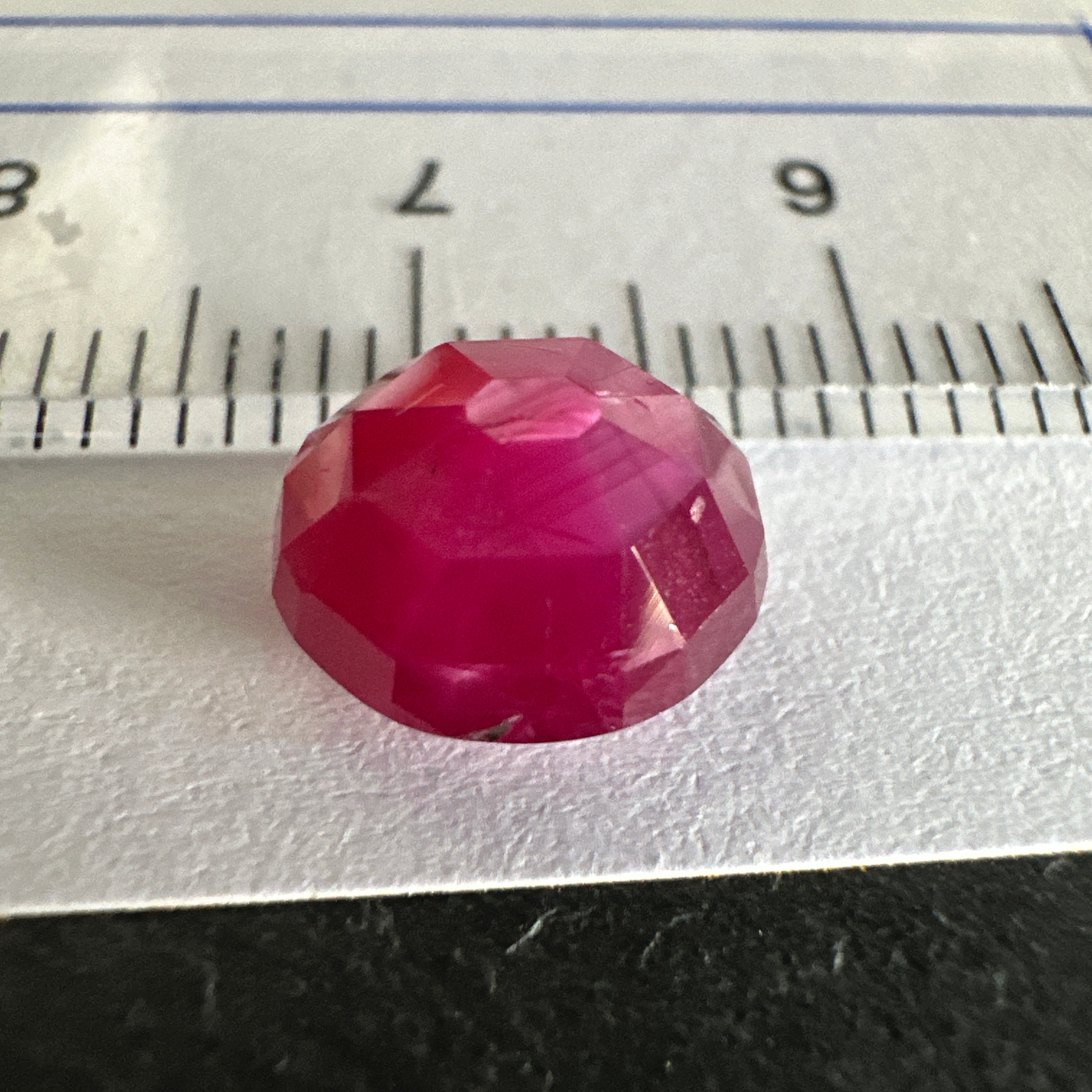 Ruby Faceted Cabochon/ Rose Cut, 4.16ct, Tanzania, Untreated Unheated