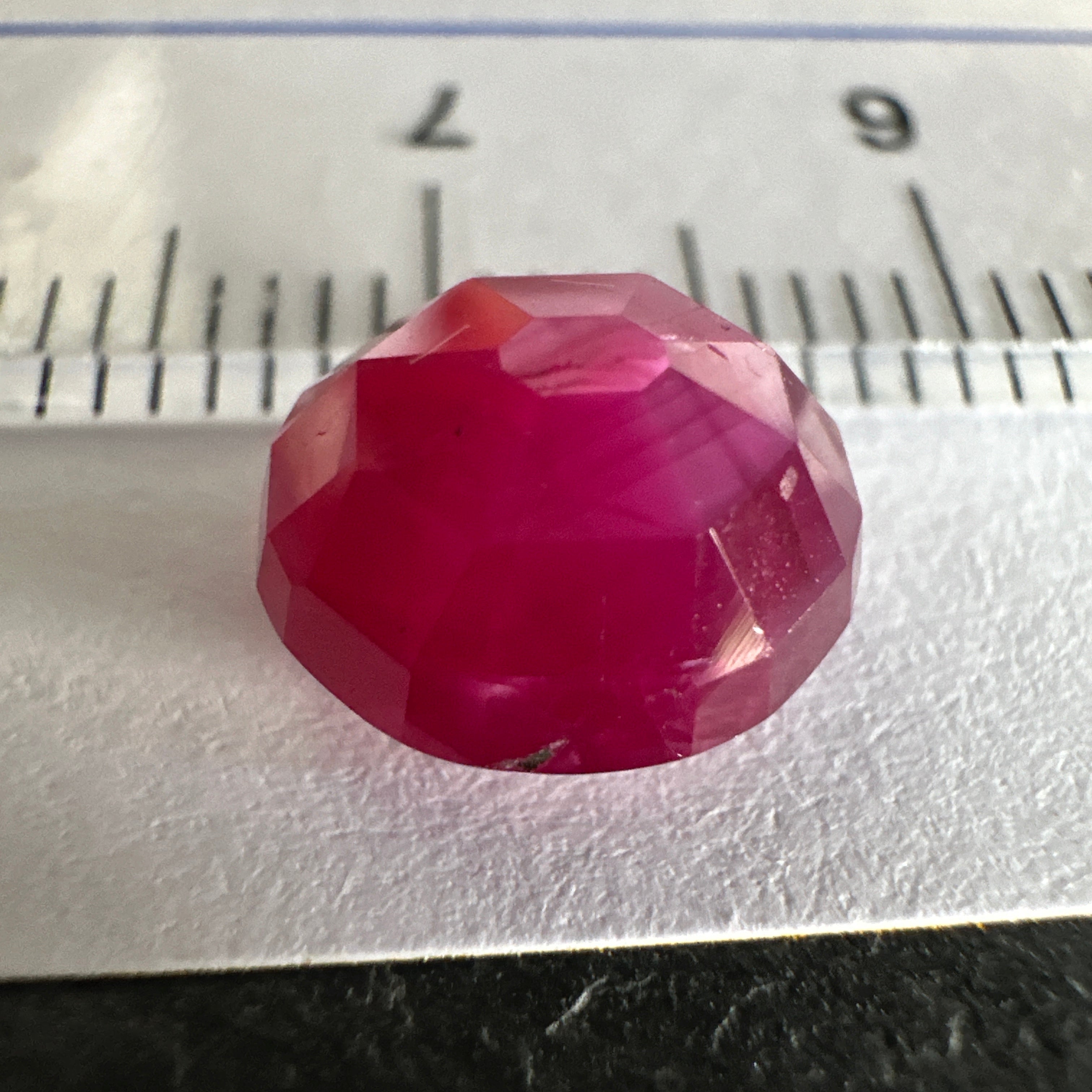 Ruby Faceted Cabochon/ Rose Cut, 4.16ct, Tanzania, Untreated Unheated