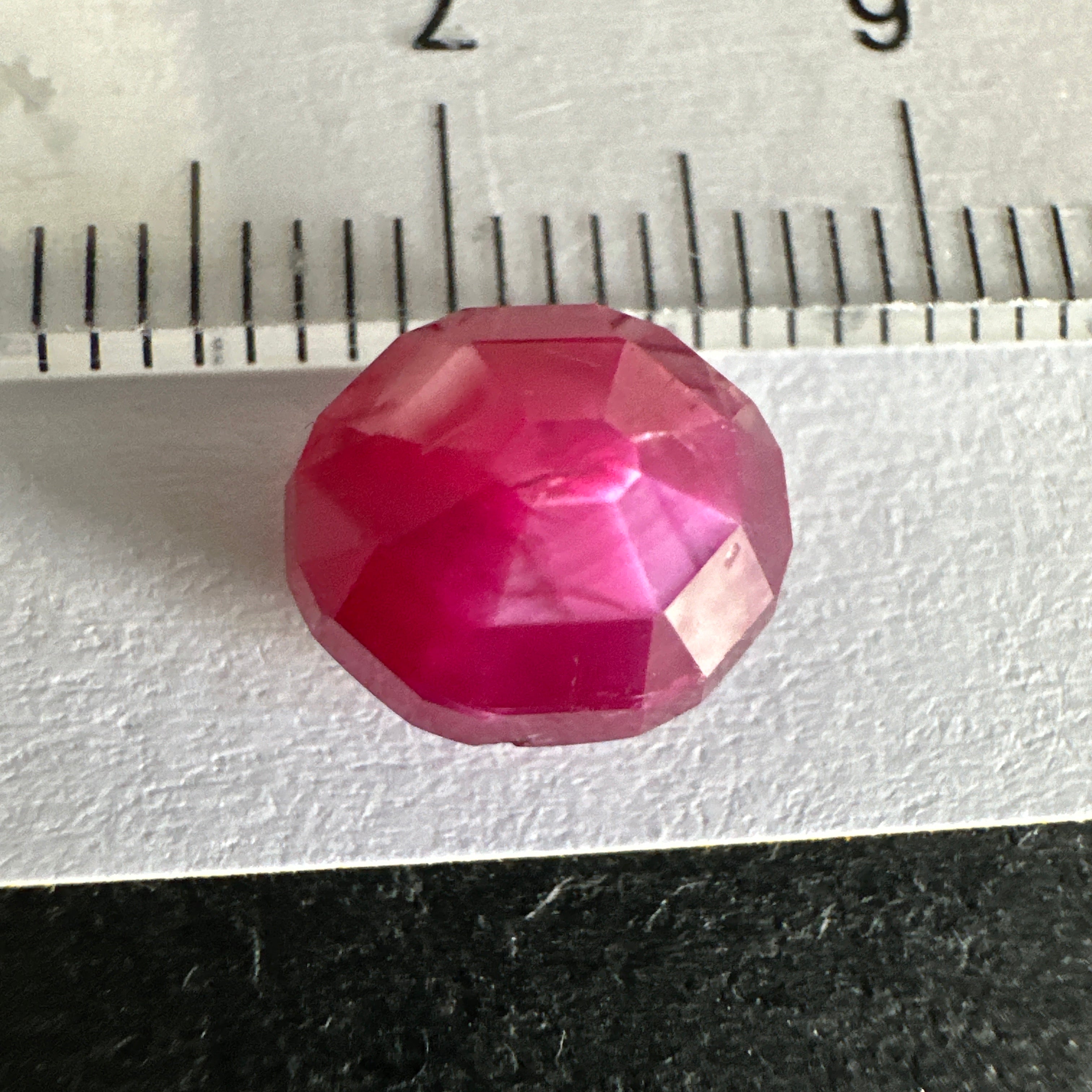 Ruby Faceted Cabochon/ Rose Cut, 4.16ct, Tanzania, Untreated Unheated