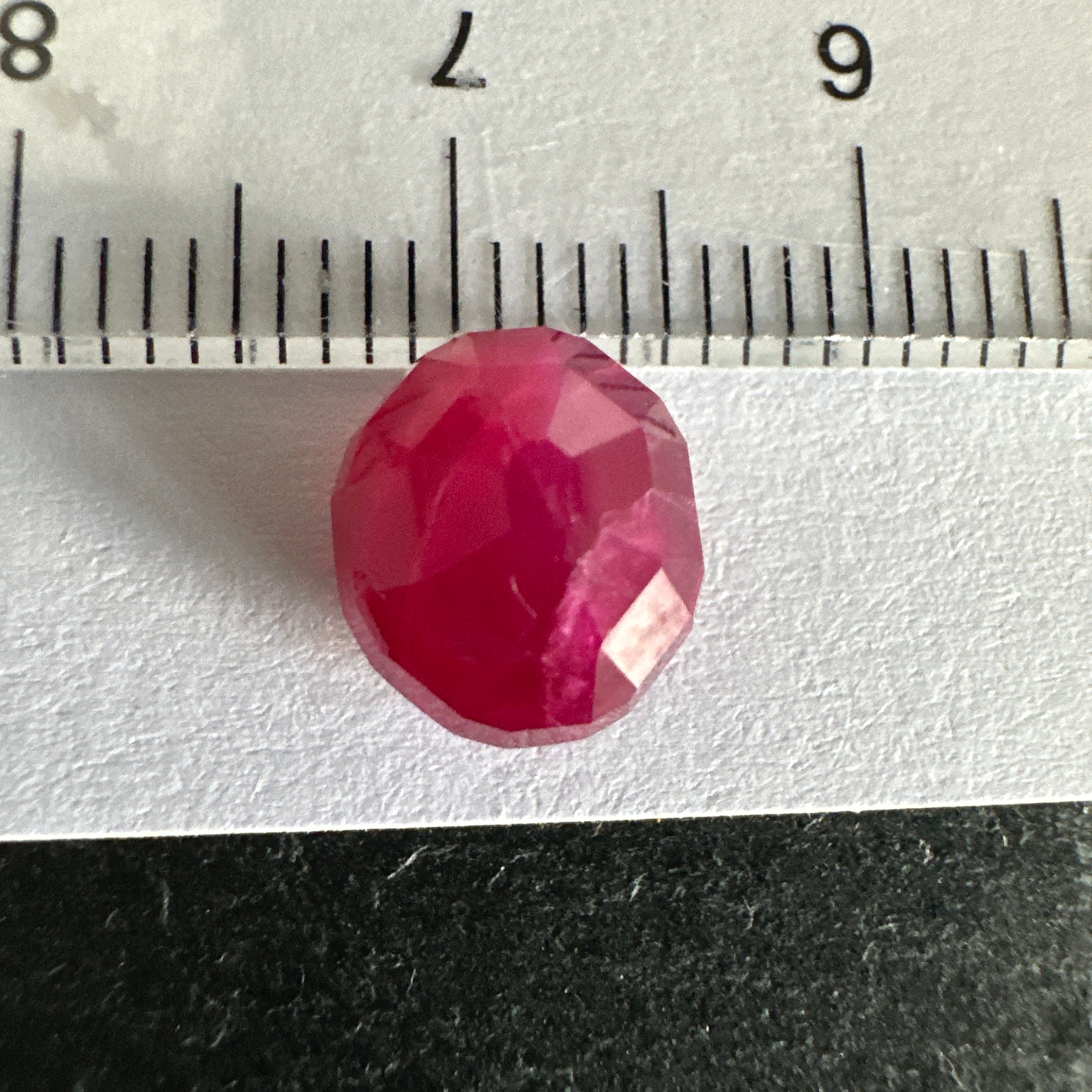 Ruby Faceted Cabochon/ Rose Cut, 4.16ct, Tanzania, Untreated Unheated